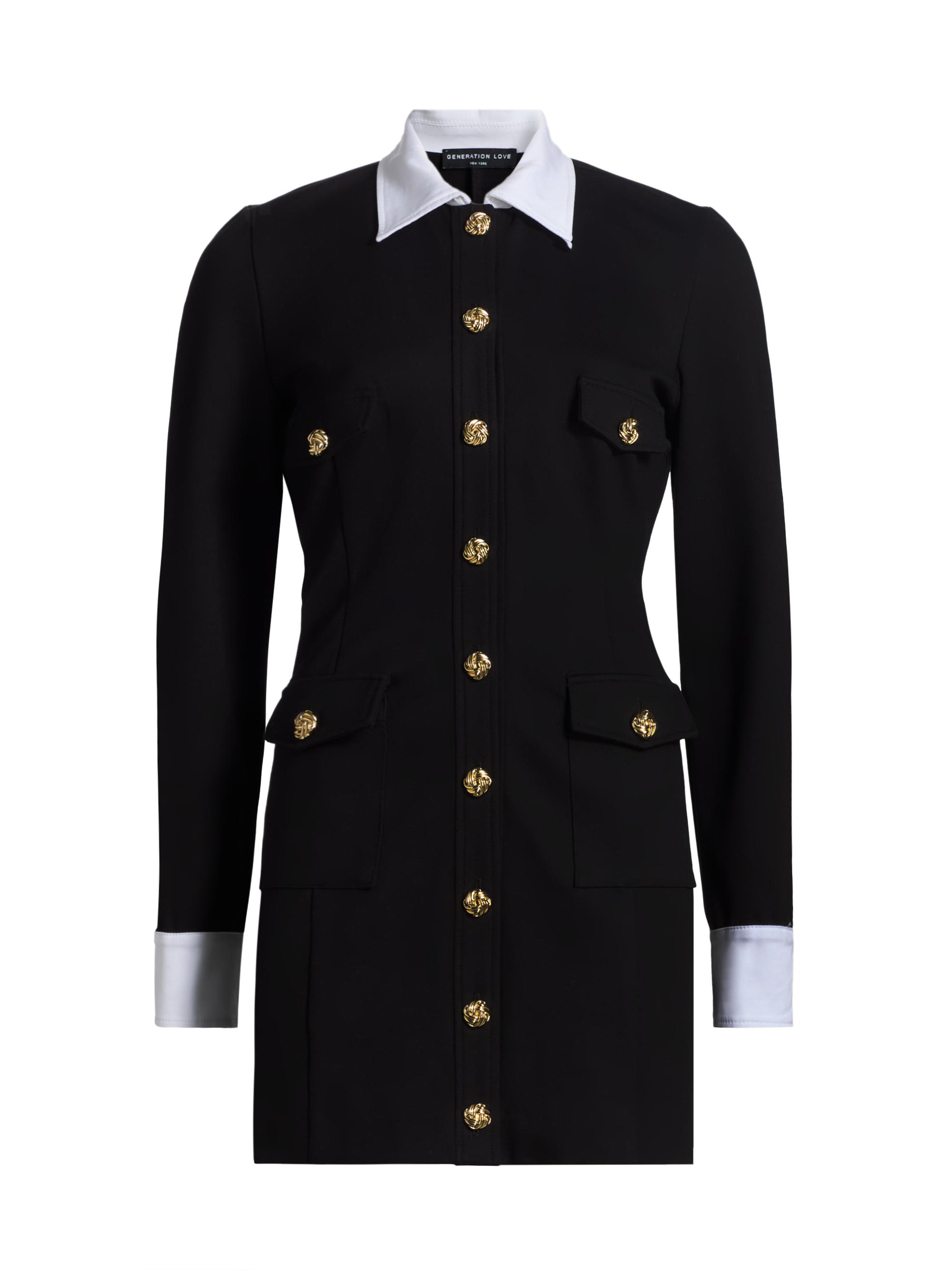 Generation Love Women's Kendall Ponte A-Line Minidress - Black White