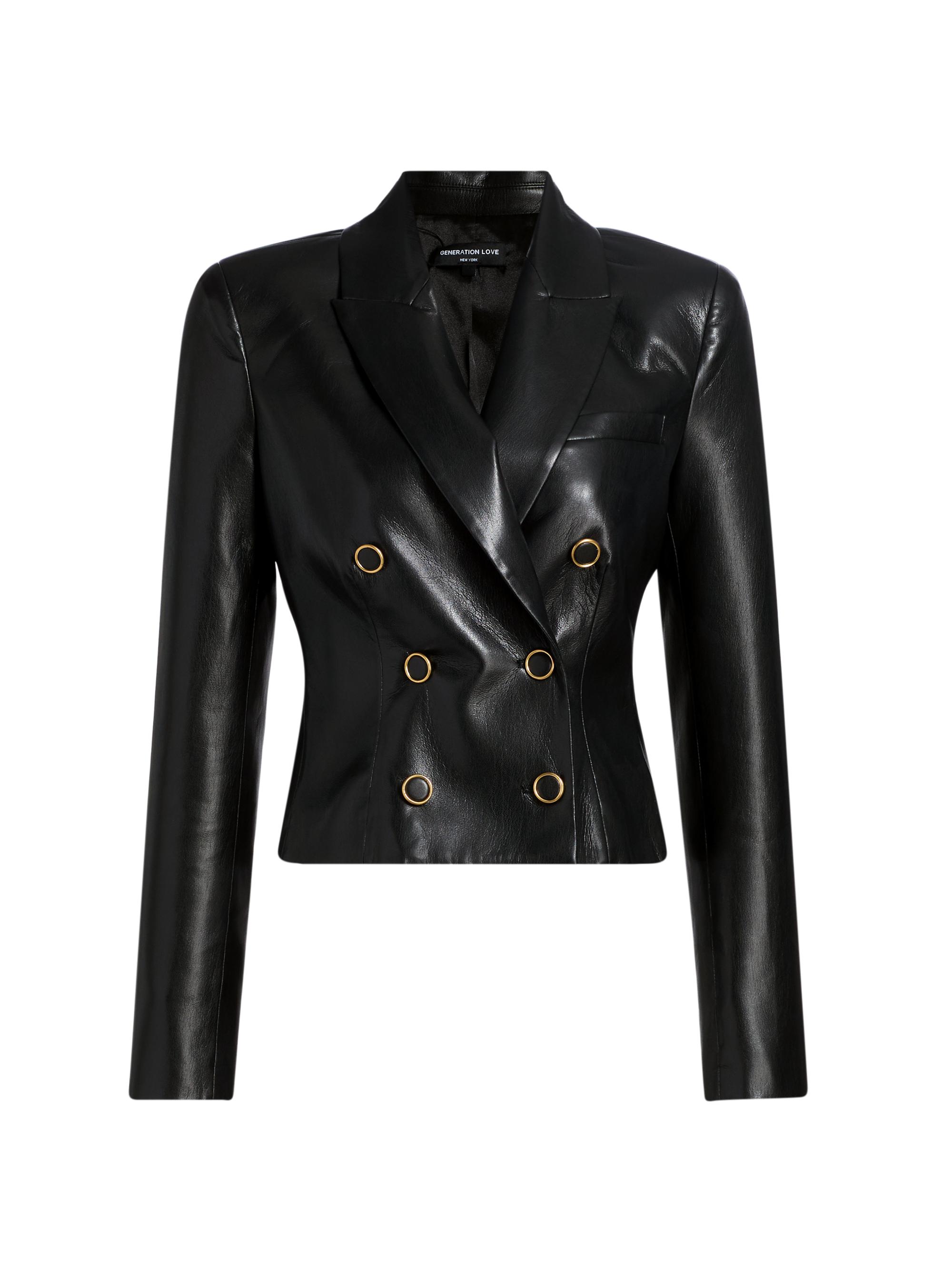 Generation Love Women's Aytul Faux Leather Blazer - Black