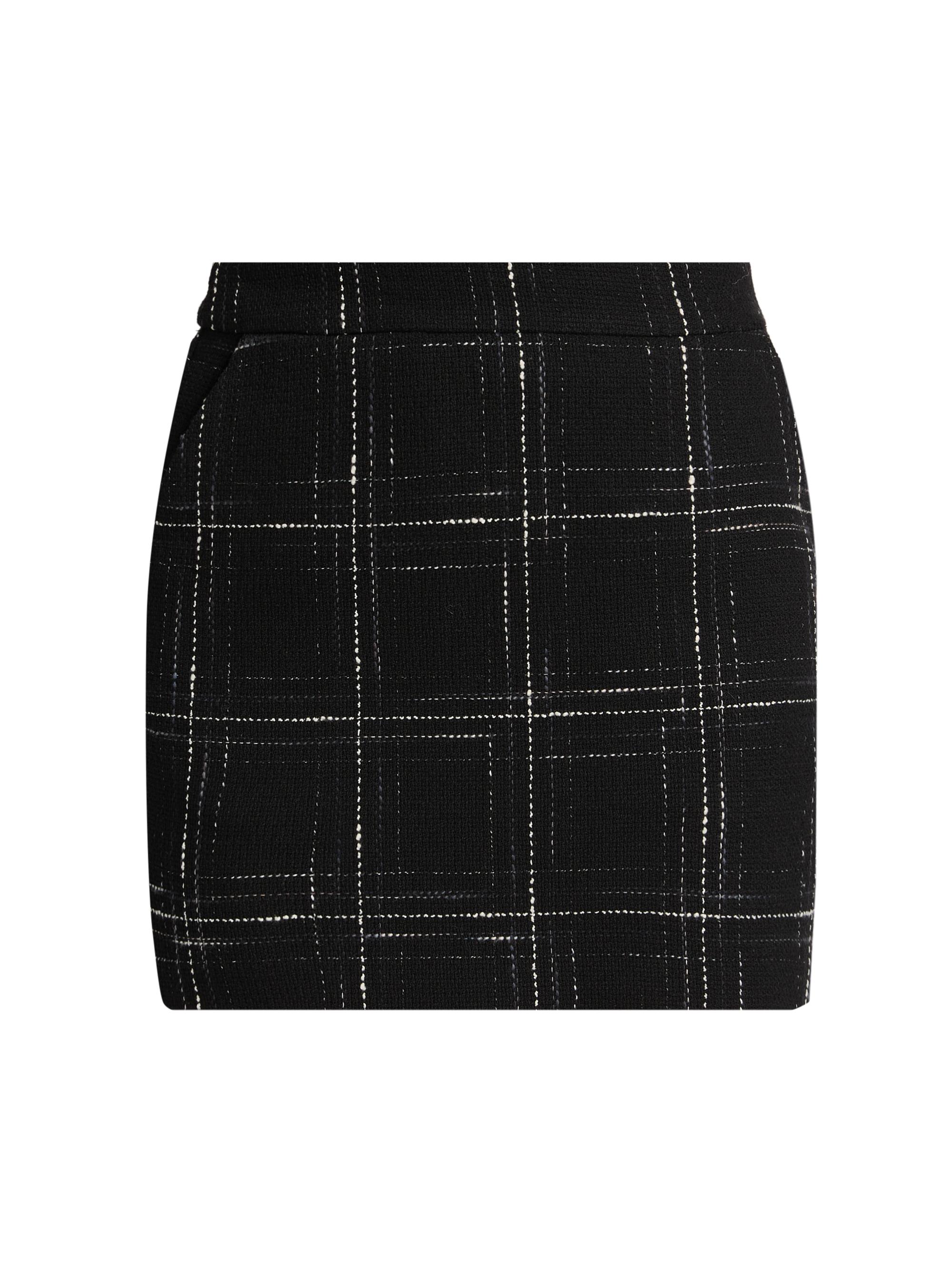 Generation Love Women's Kendra Windowpane Tweed Miniskirt - Black White