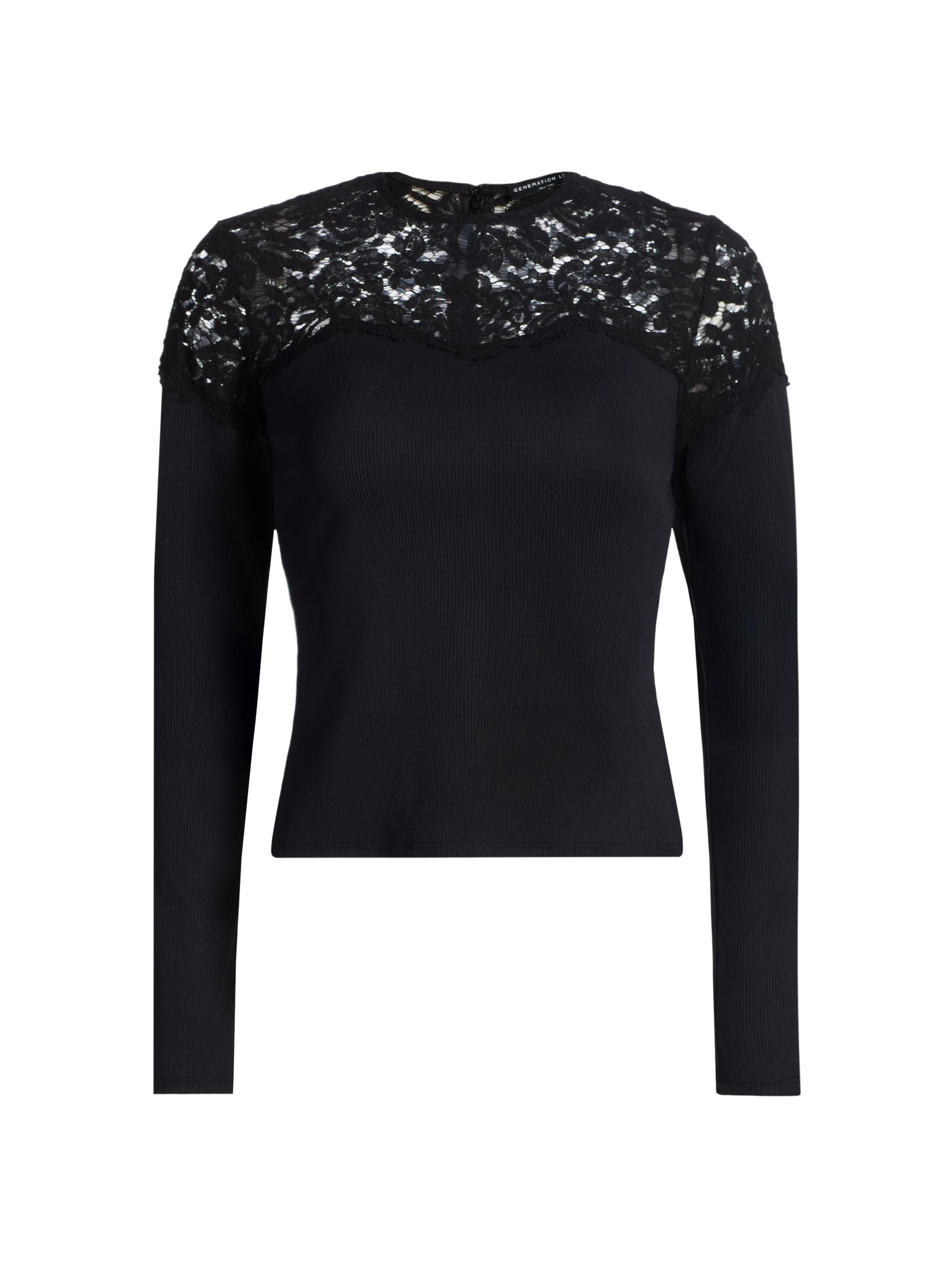 新品タグ付き　COMBINATION LACE TOP LACE TOP - Black | ZARA United States