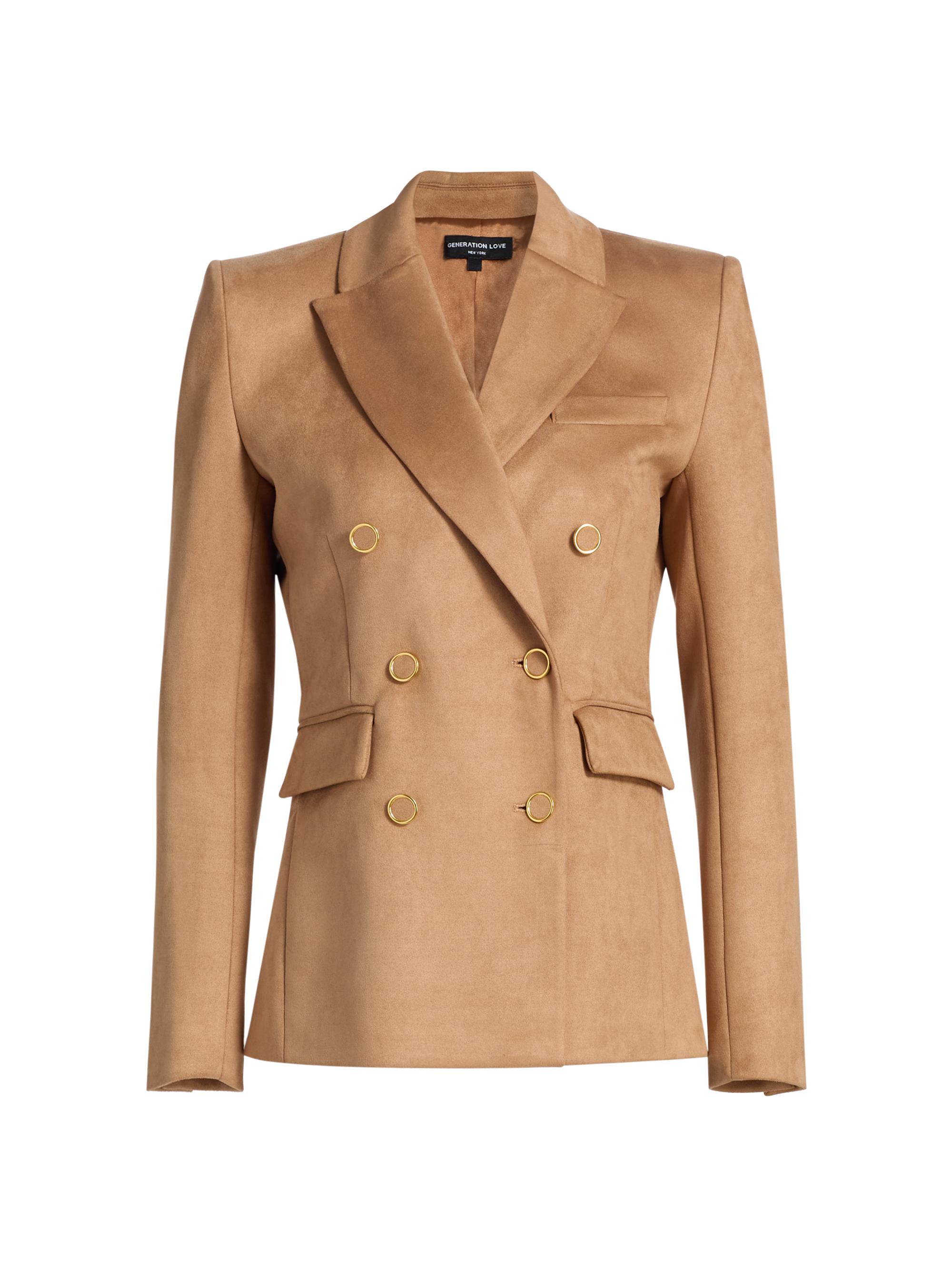 Generation Love Women's Arielle FauxSuede Boyfriend Blazer - Lion