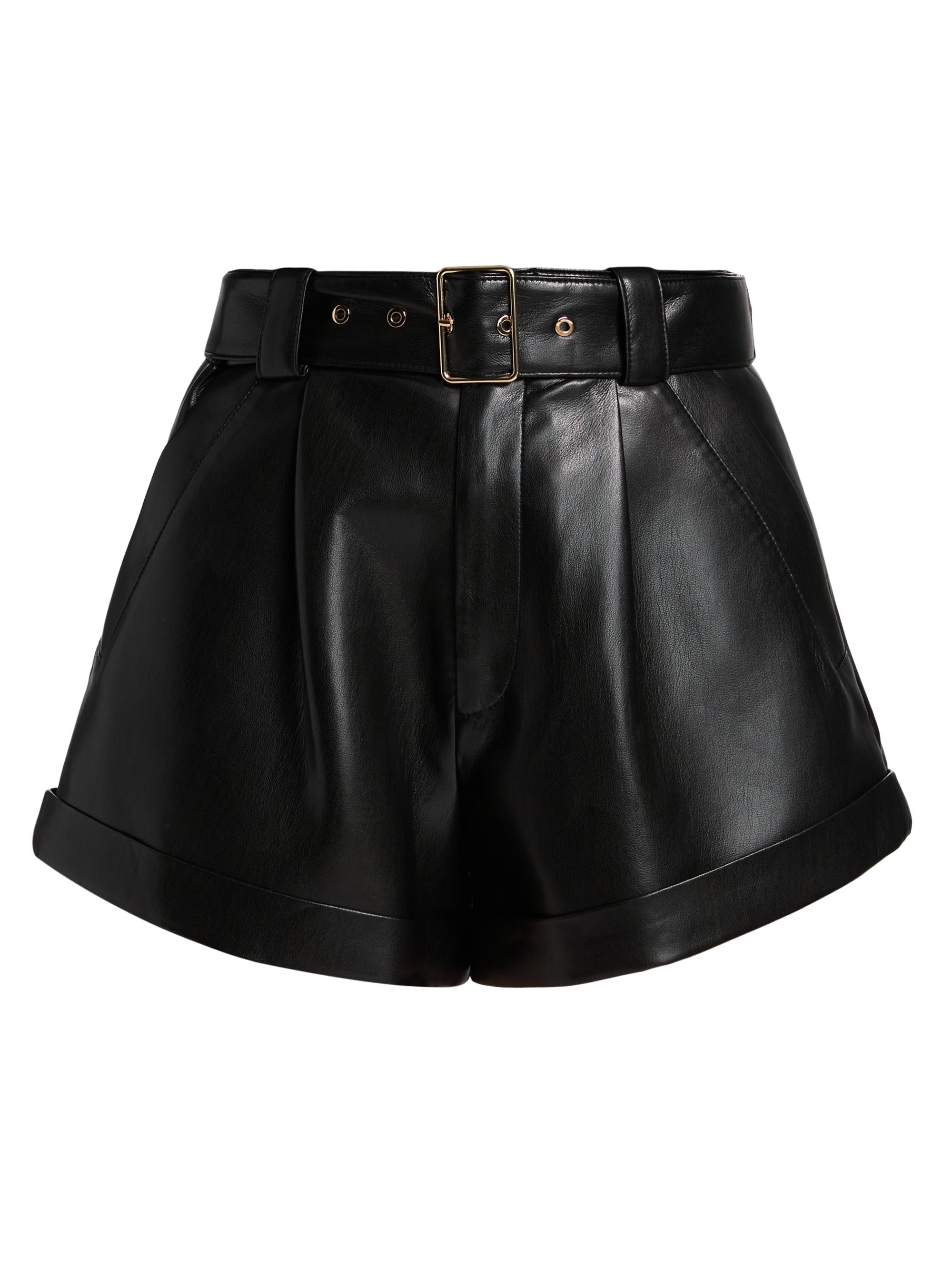 L'AGENCE Dionne Faux-Leather Shorts | Saks Fifth Avenue