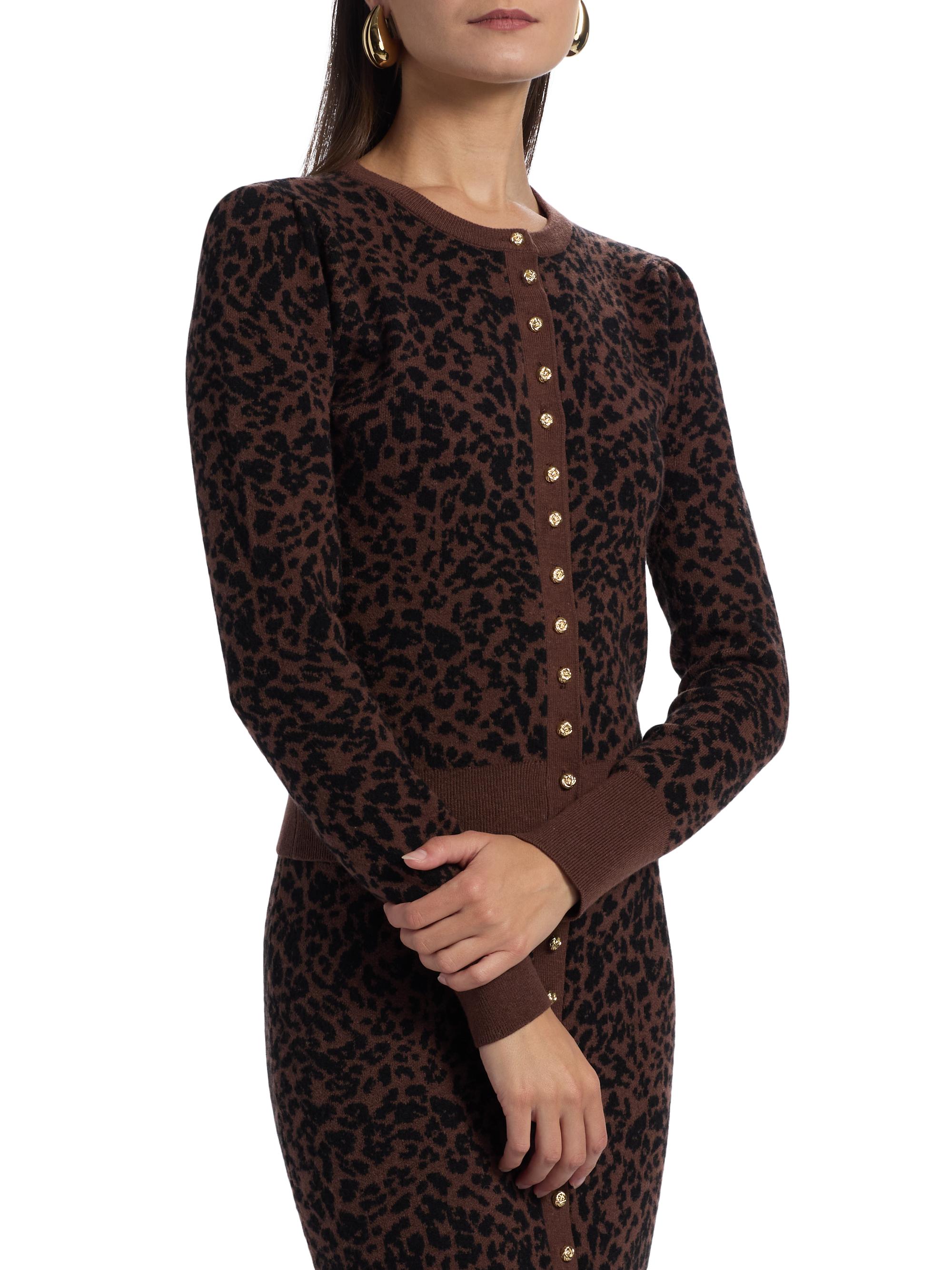 Generation Love Tulum Leopard-Print Jacquard Cardigan | Saks Fifth