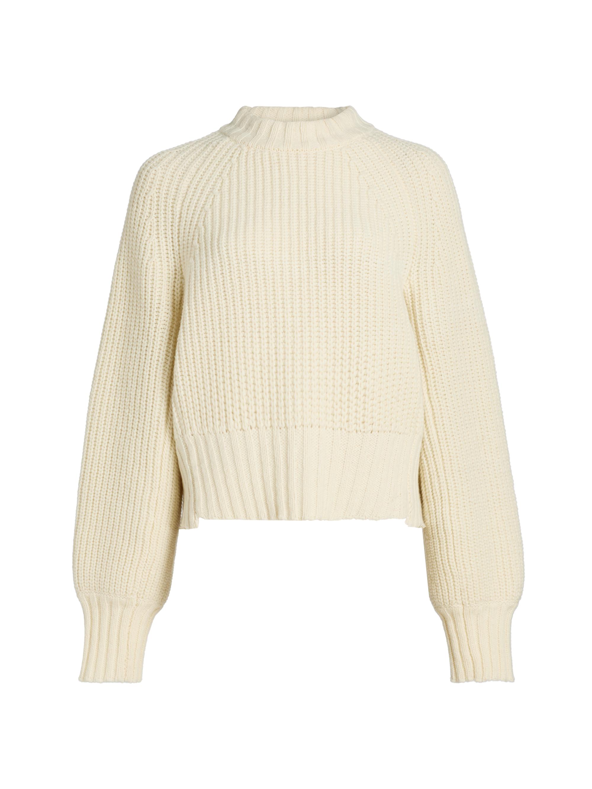 Co Women's Wool-Blend Cropped Crewneck Sweater -