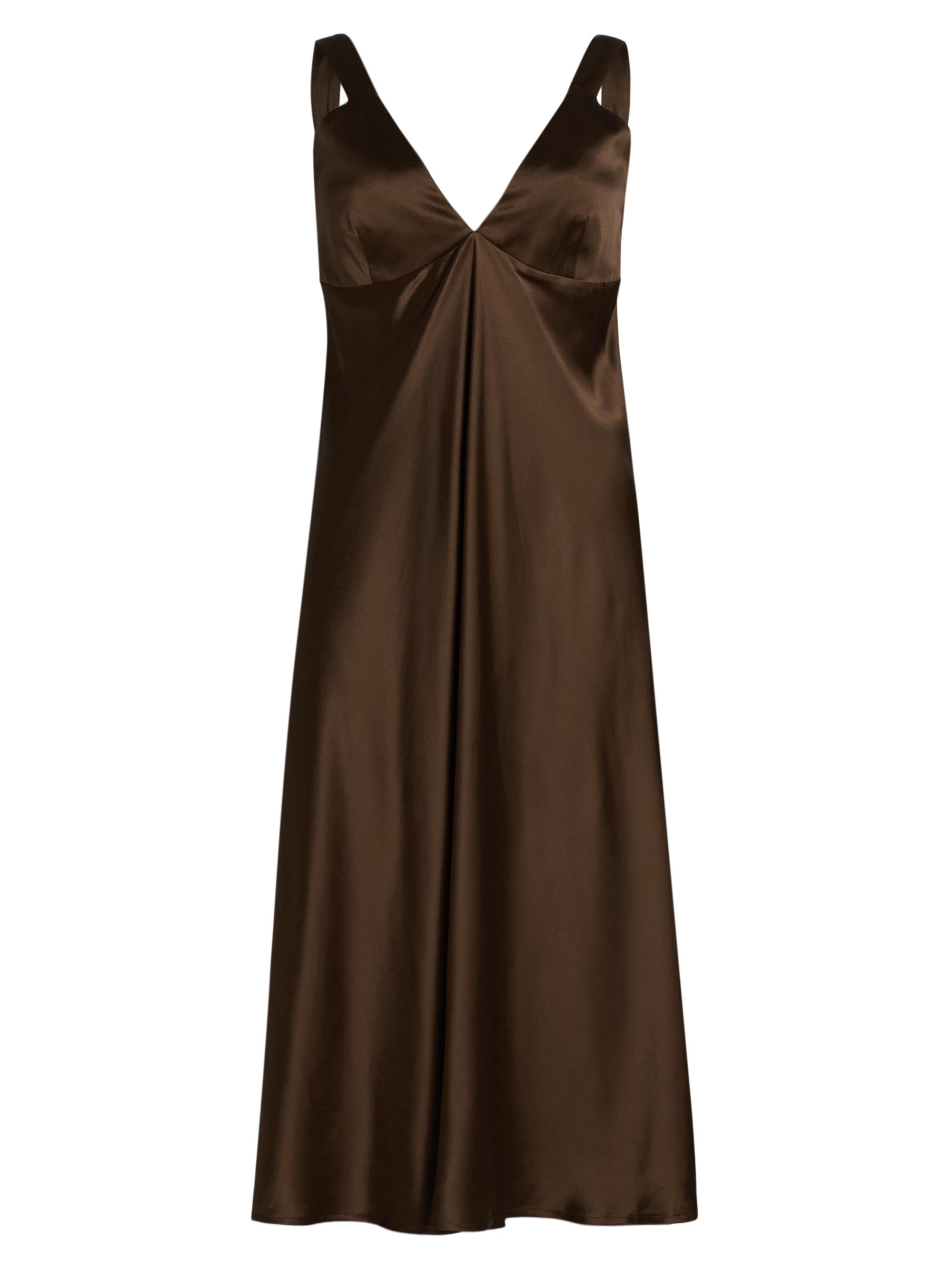 Co Women's Silk Charmeuse Midi-Slipdress - Moose