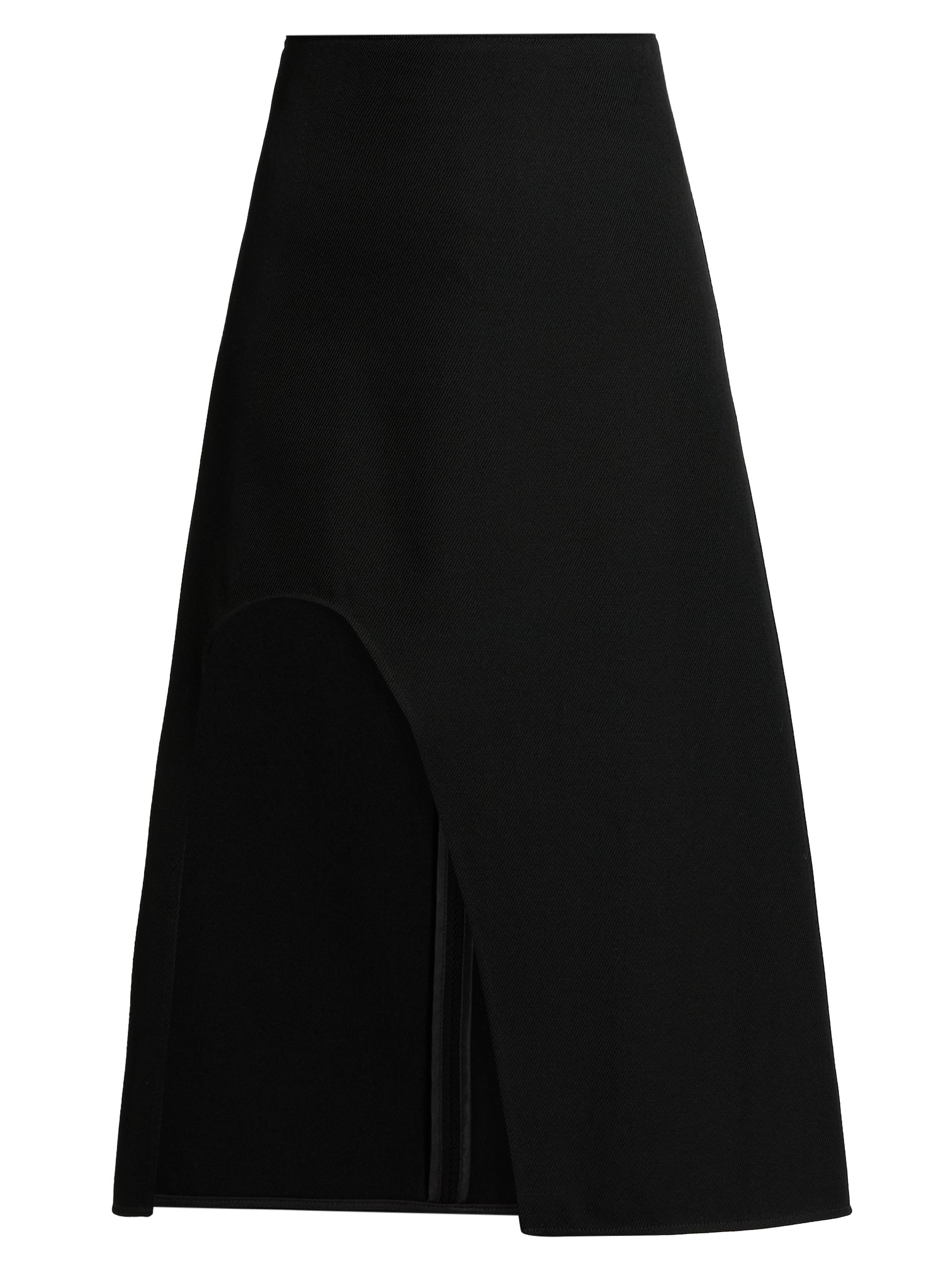 Co Women's Keyhole Wool Midi-Skirt - Black