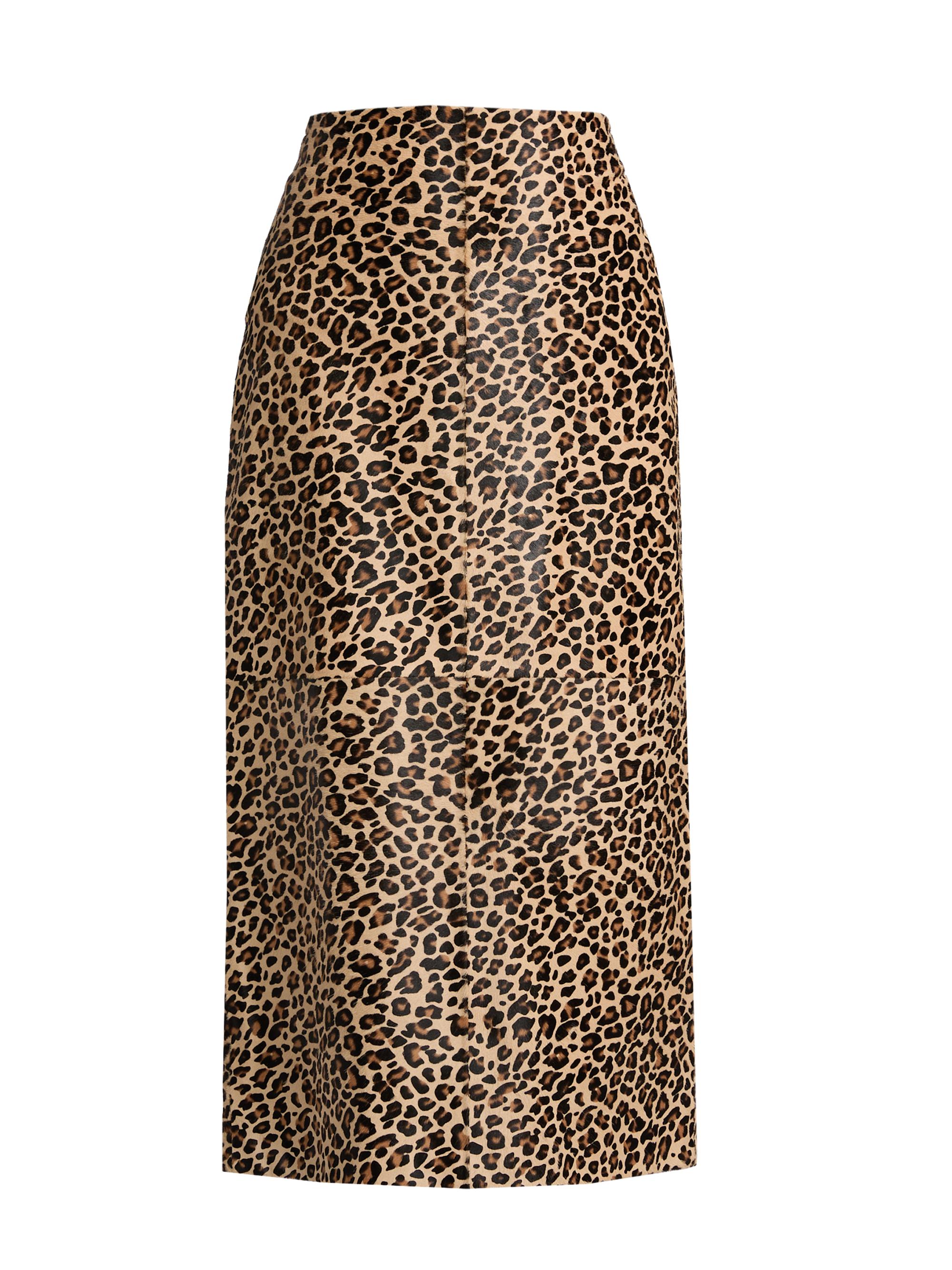 Co Women's Cheetah w Hair Slip Midi-Skirt - Leopard