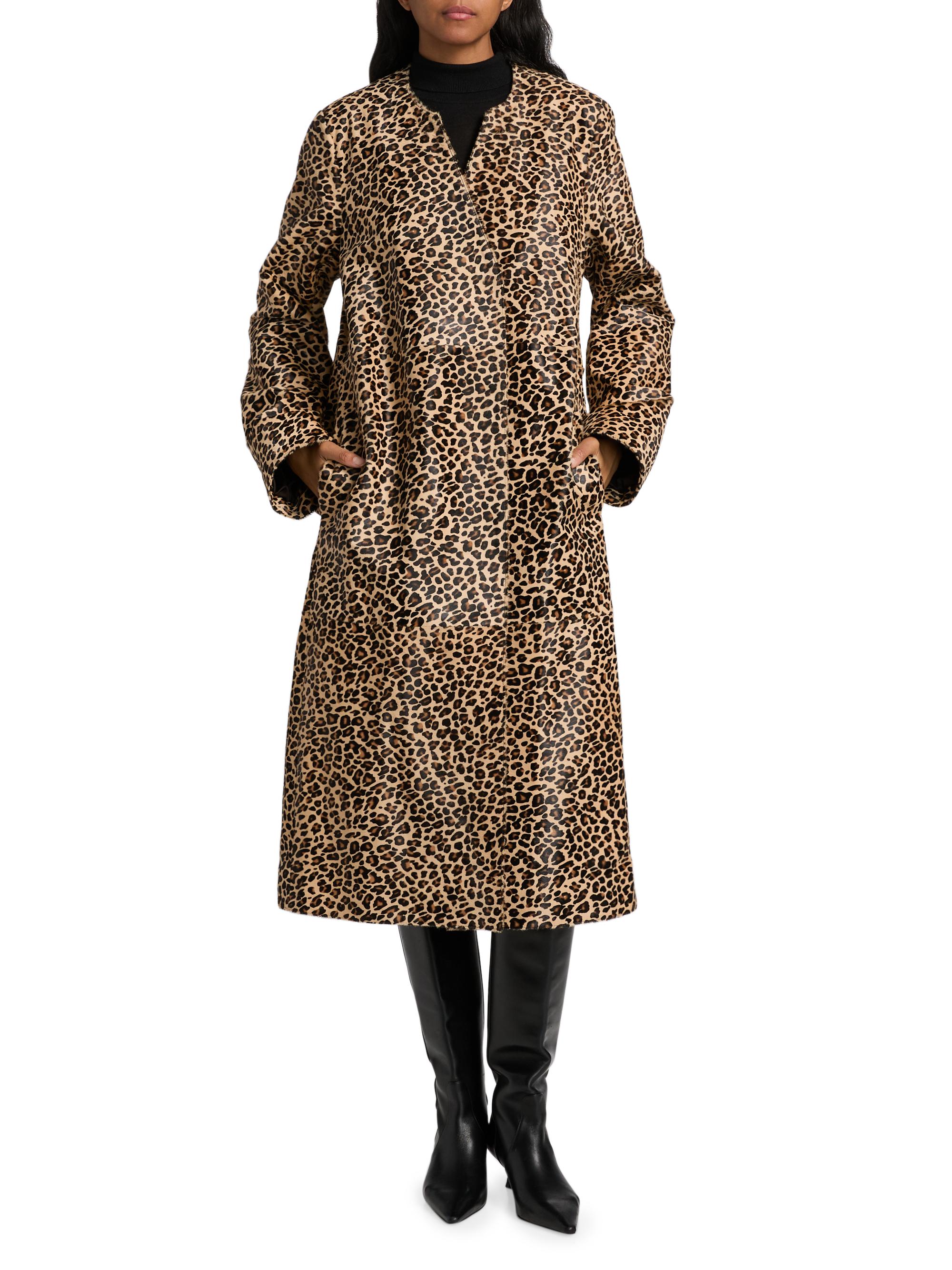 Co Cheetah Calf Hair Coat | Saks Fifth Avenue