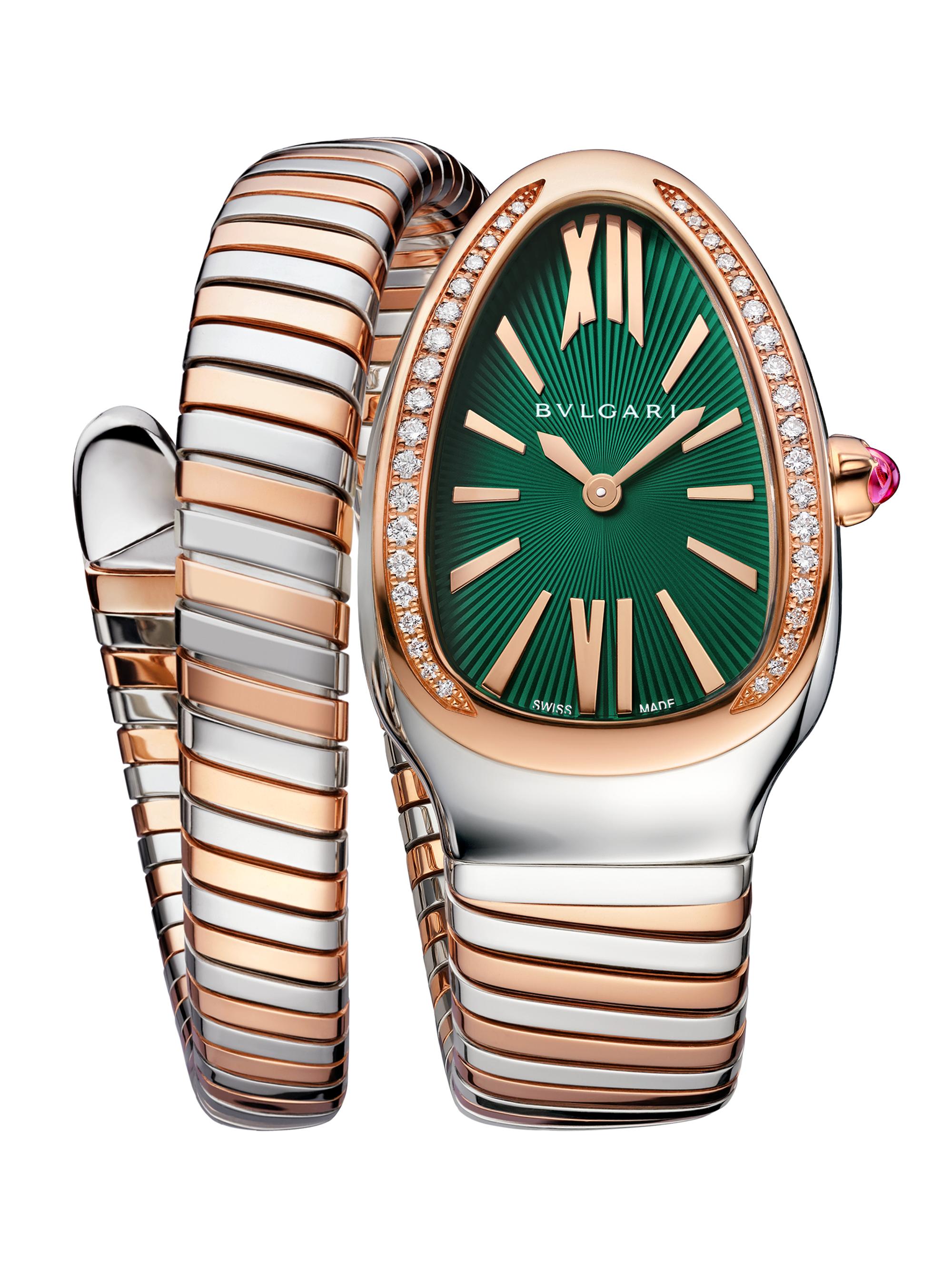 BVLGARI Women's Serpenti Tubogas Two-Tone 18K Gold & 0.29 TCW Diamond Wrap Watch/35MM