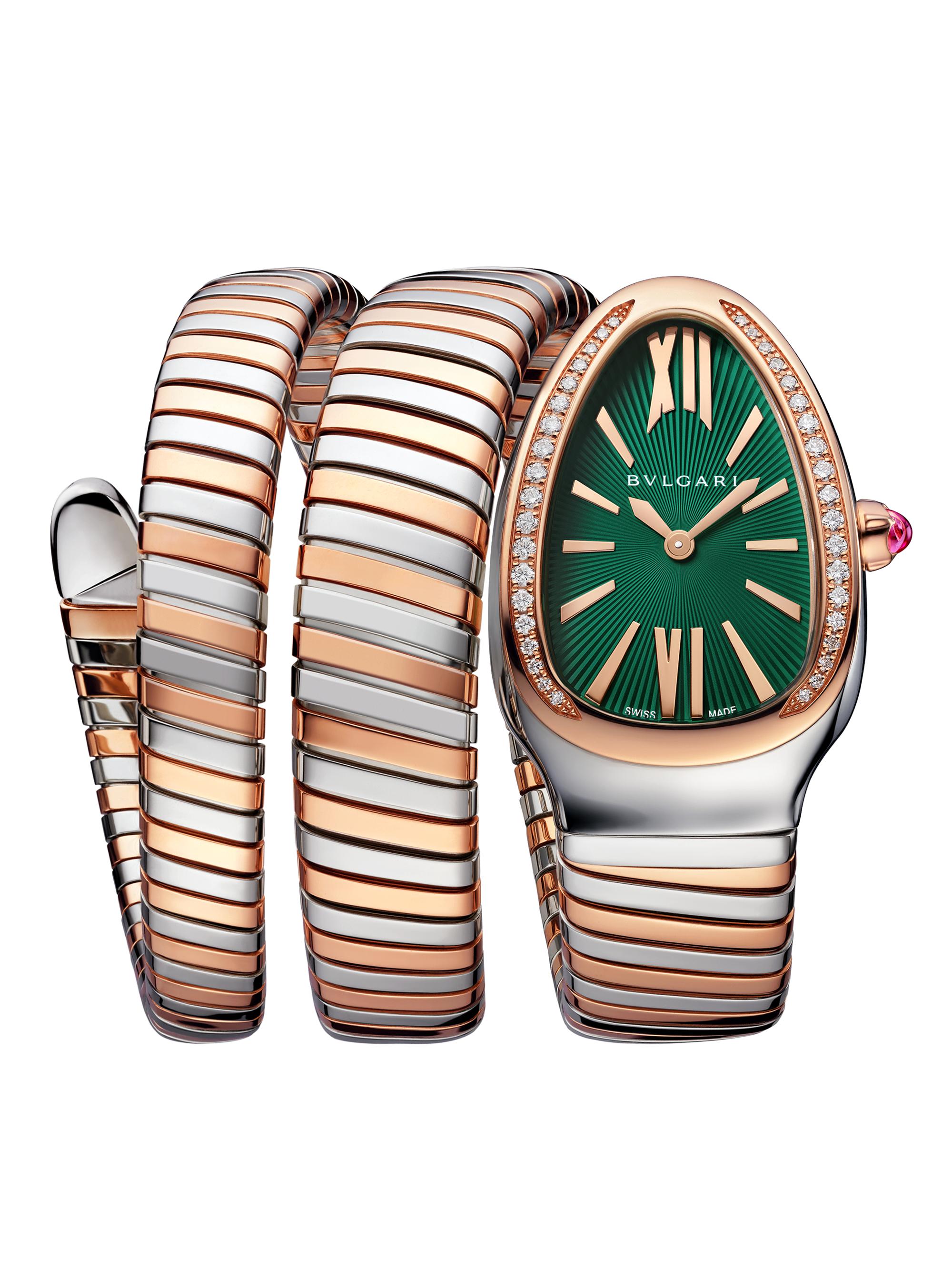 BVLGARI Serpenti Tubogas Rose Gold & Stainless Steel Single Twist