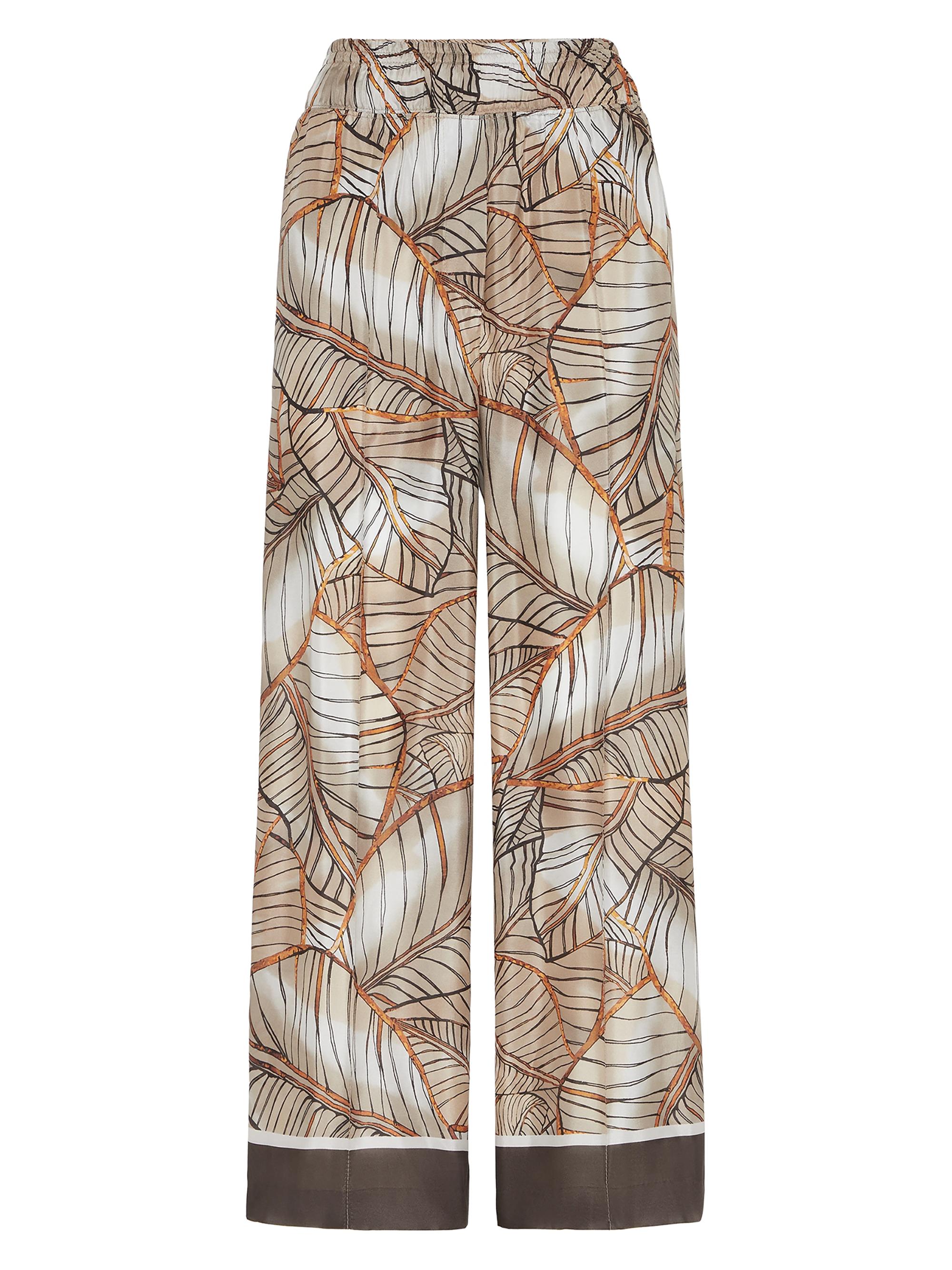 Brunello Cucinelli Women's Silk Papyrus Cropped Pajama Style Trousers - Cocoa