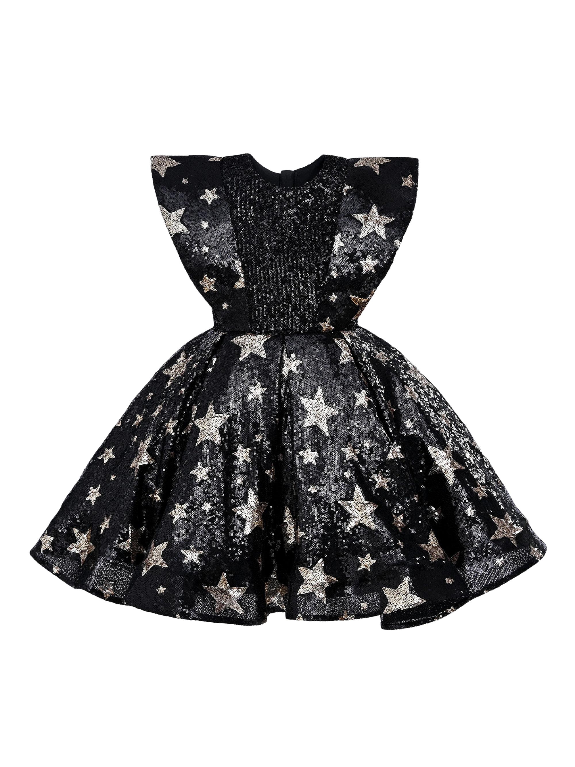 Tulleen Little Girl's & Girl's Starlit Rivoir Dress - Black