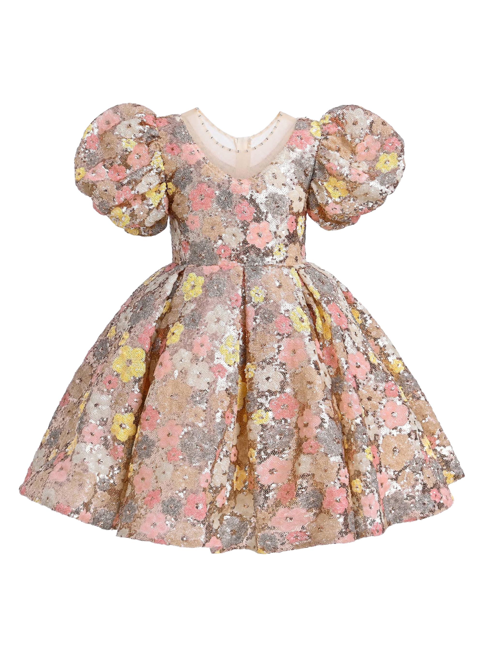 Tulleen Little Girl's & Girl's Lamore Dress - Champagne