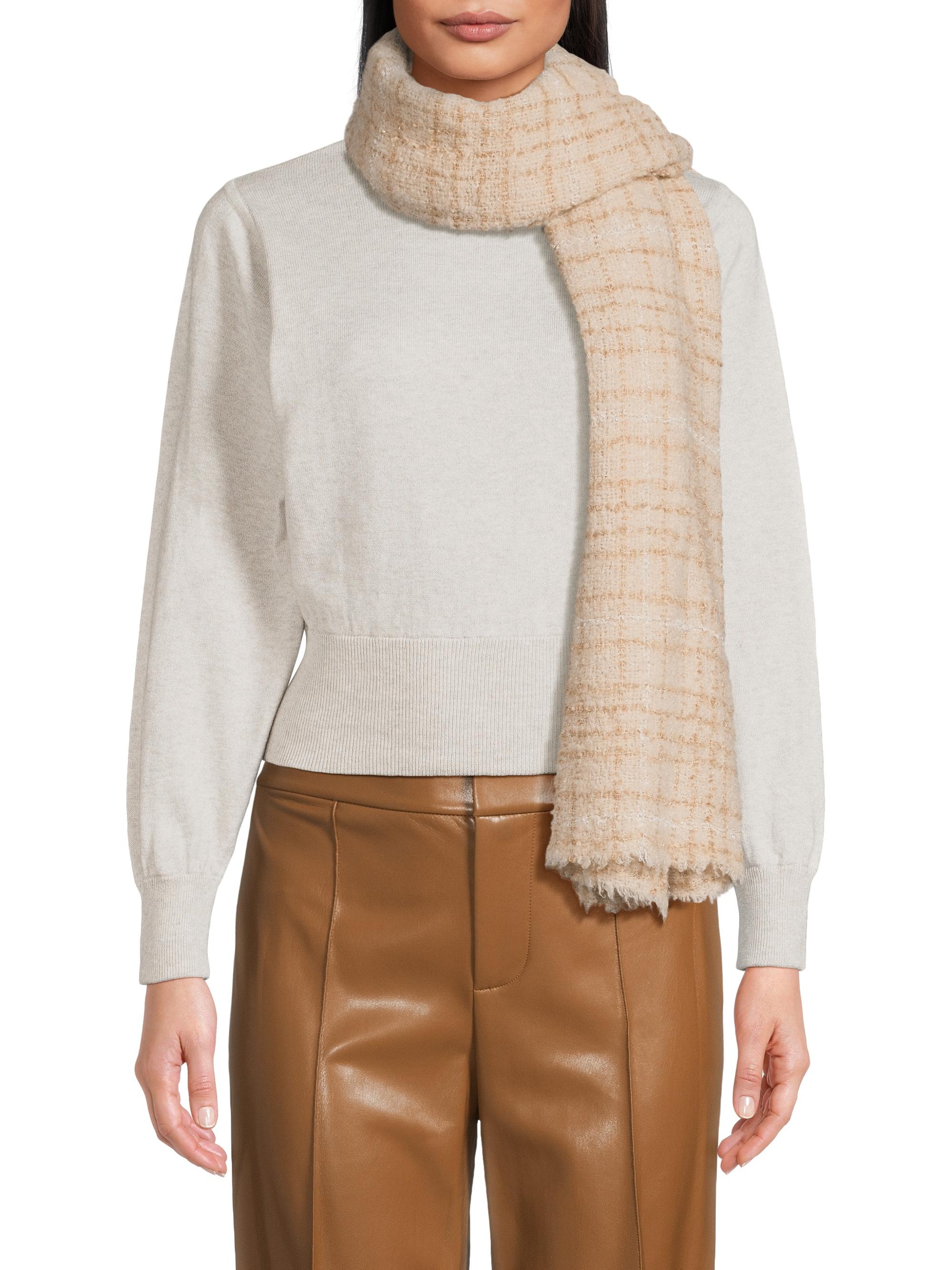 Faliero Sarti Women's Manon Plaid Wool-Blend Scarf - Light Beige