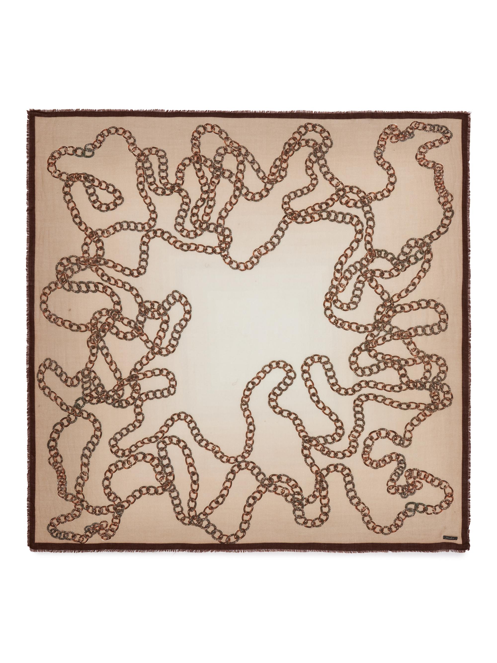 Faliero Sarti Women's Chain-Print Wool-Cashmere Scarf - Beige