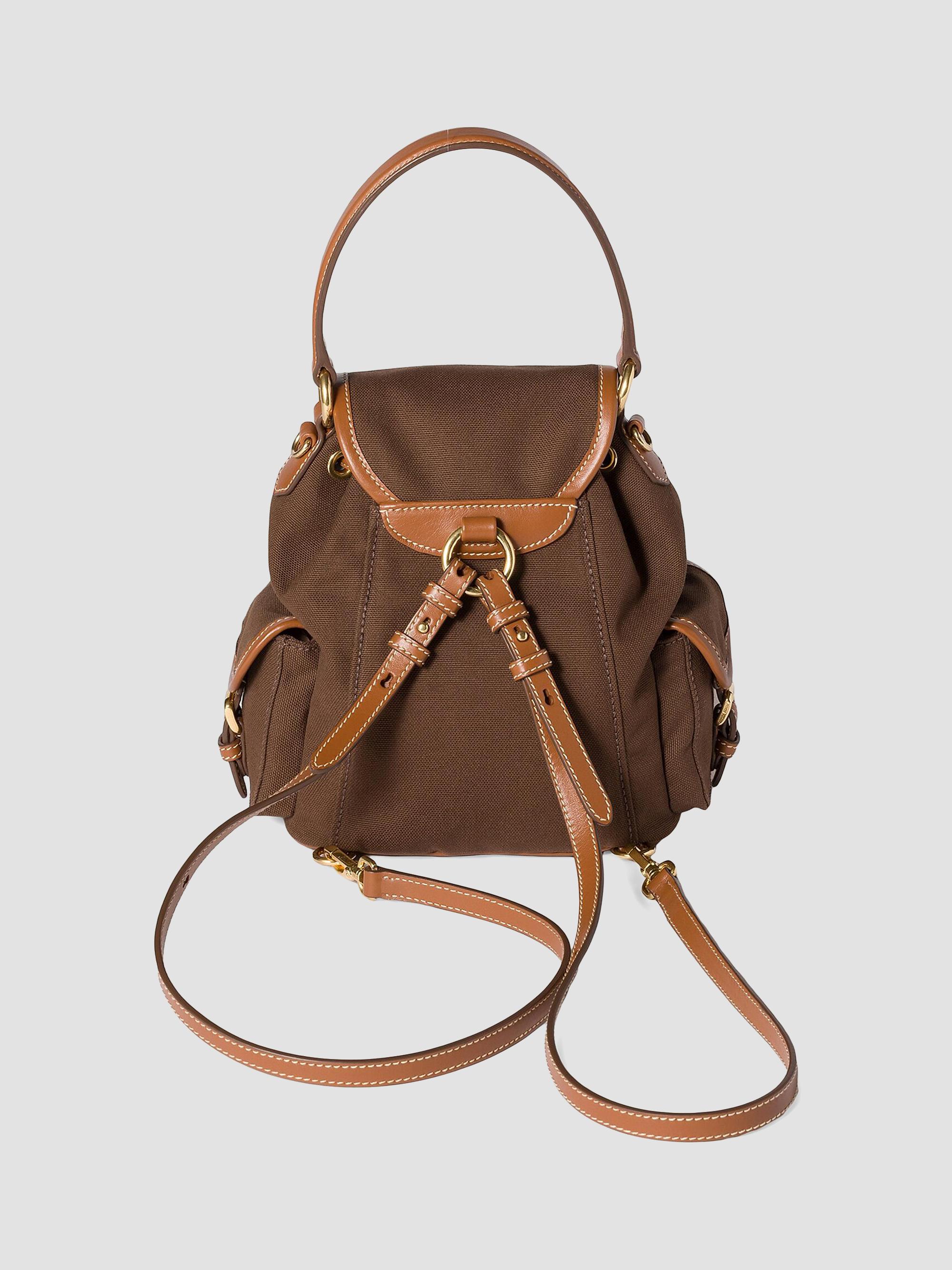 Miu Miu Canvas and Leather Backpack | Saks Fifth Avenue
