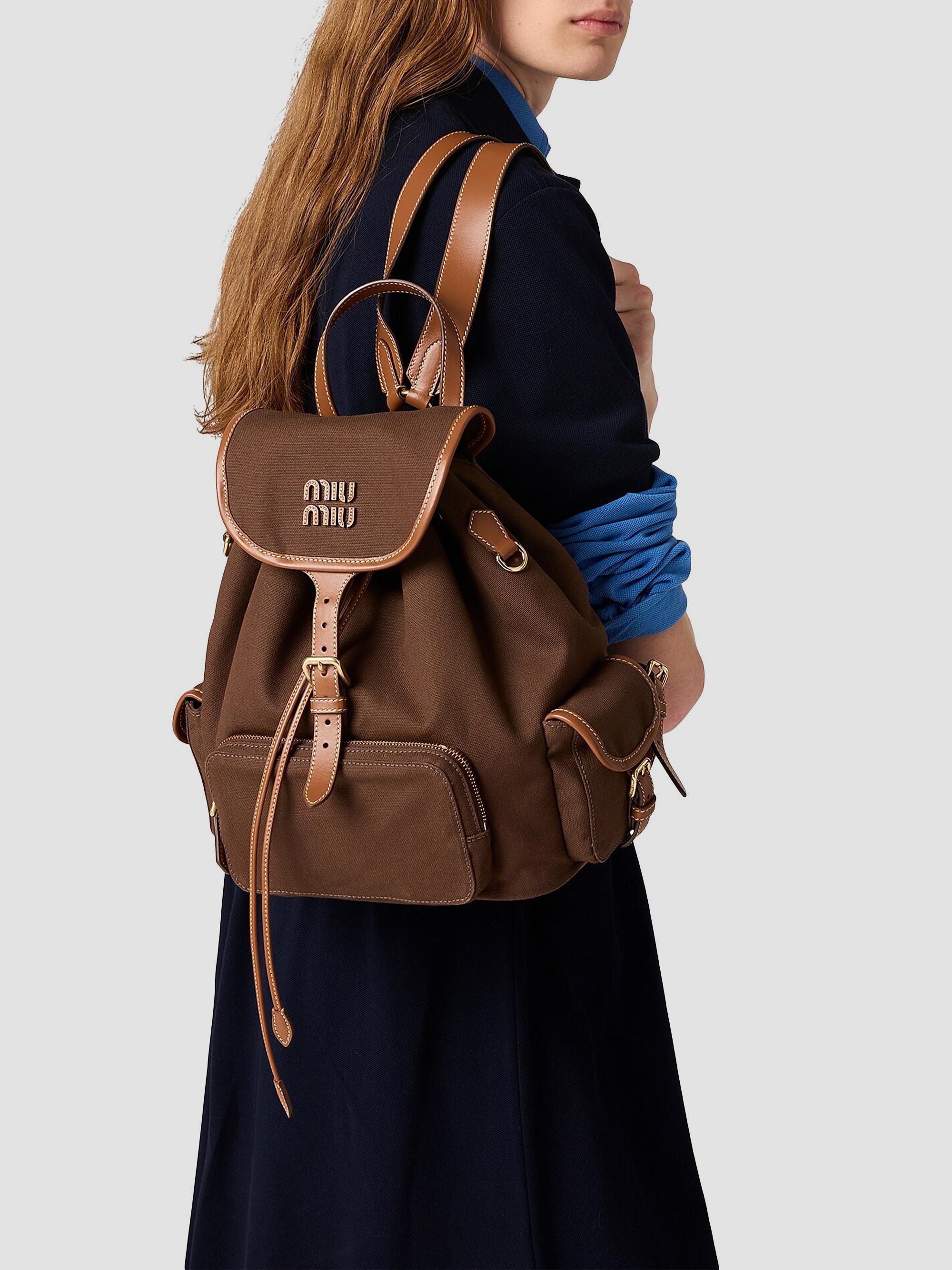 Rina☆　　　MIUMIU バック Miu Miu Canvas and Leather Backpack | Saks Fifth Avenue