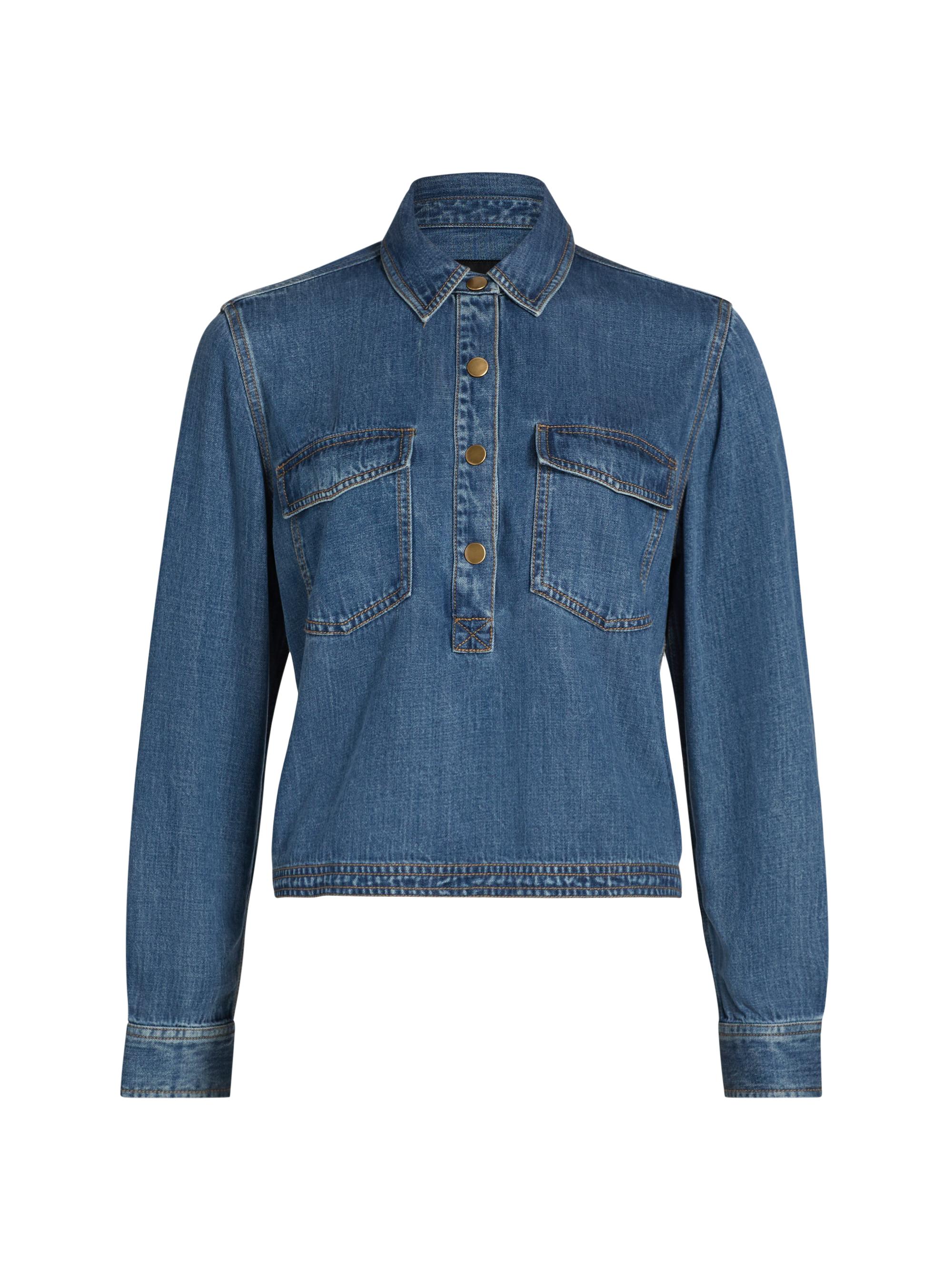R13 Cropped Denim Shirt | Saks Fifth Avenue