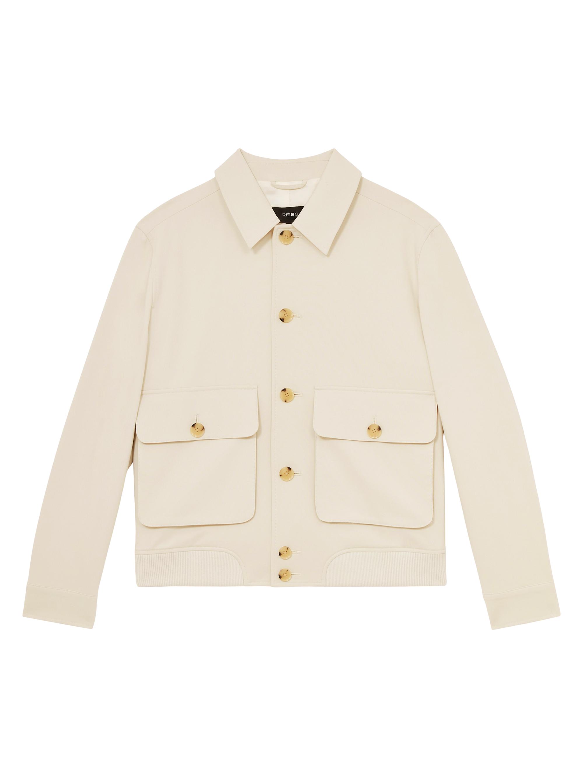 Reiss Men's Barry Short Jersey Jacket - Light Stone