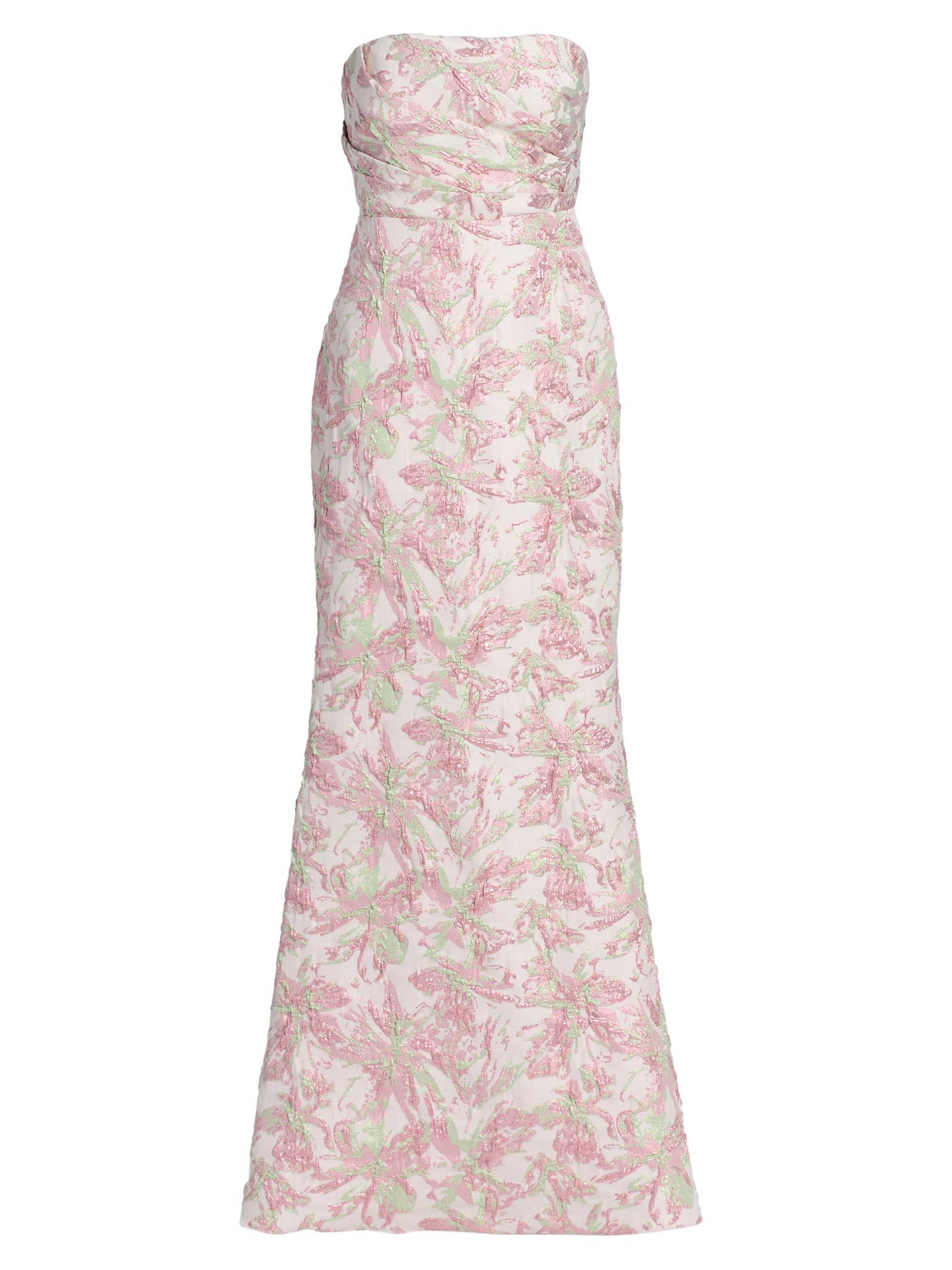 Badgley Mischka Women's Floral Jacquard Gown - Pink Multi
