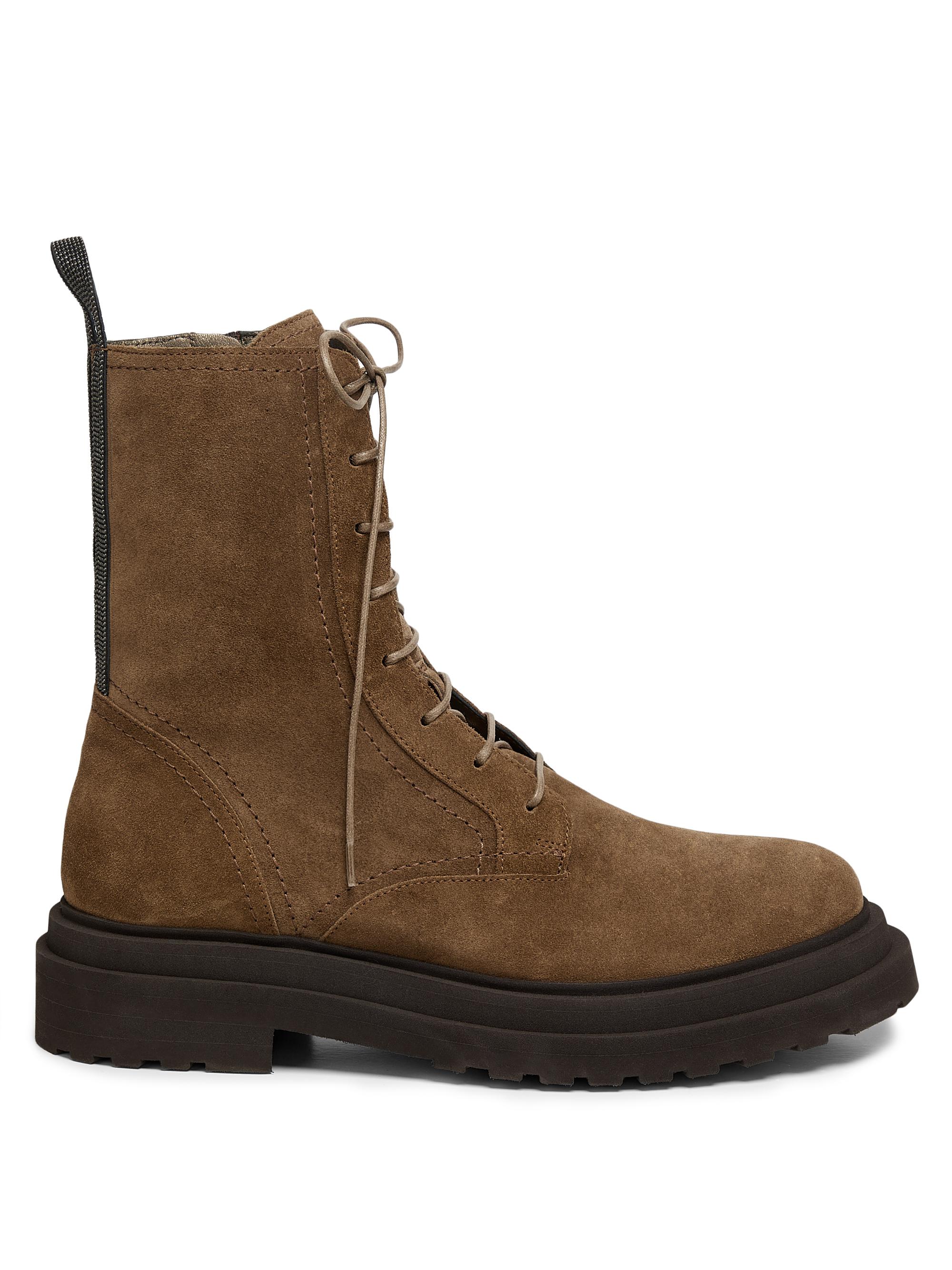 Brunello Cucinelli Women's Suede Ankle Boots - Sesame