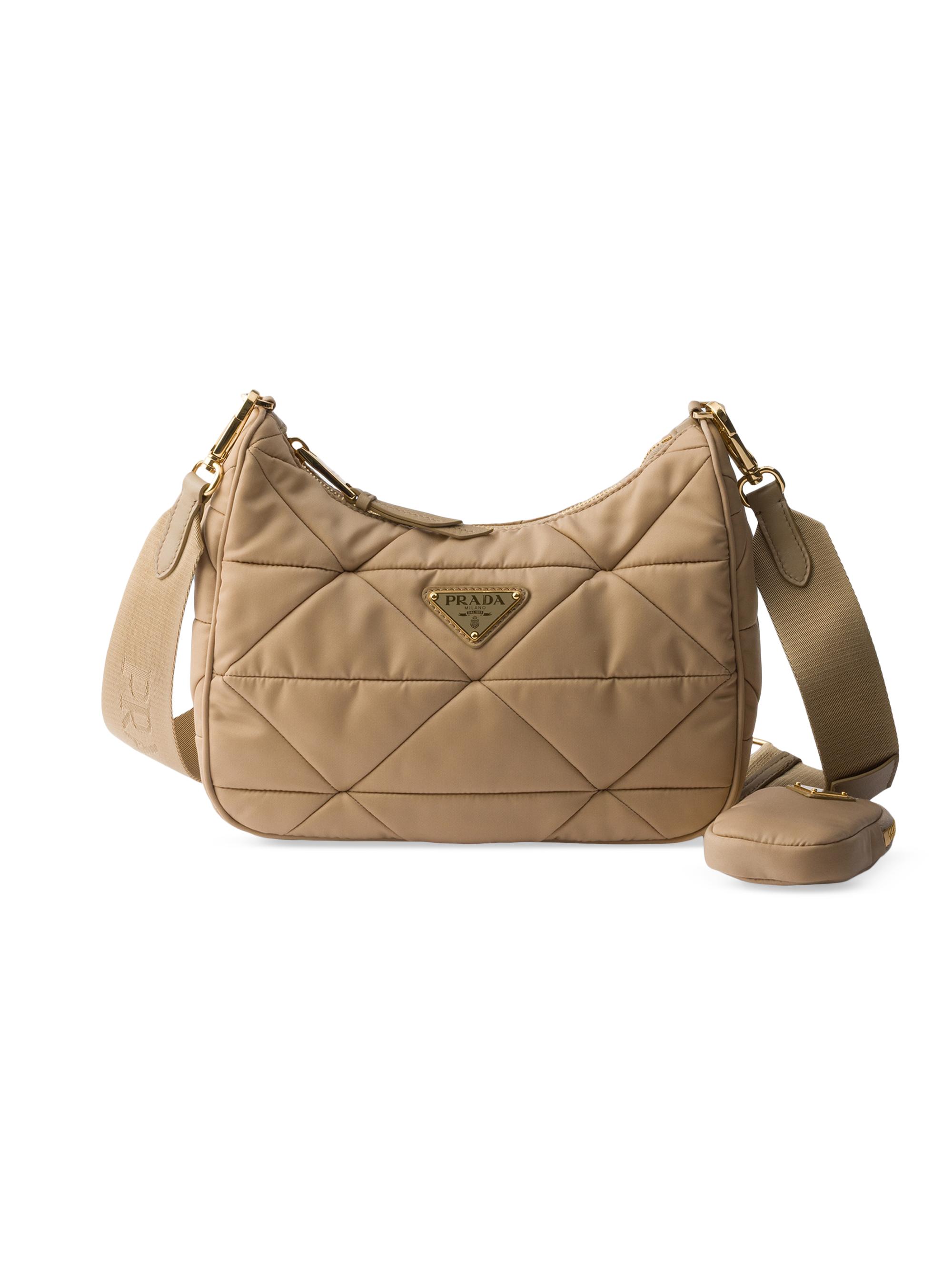 Prada Women's Padded Re-Nylon Shoulder Bag - Light Brown