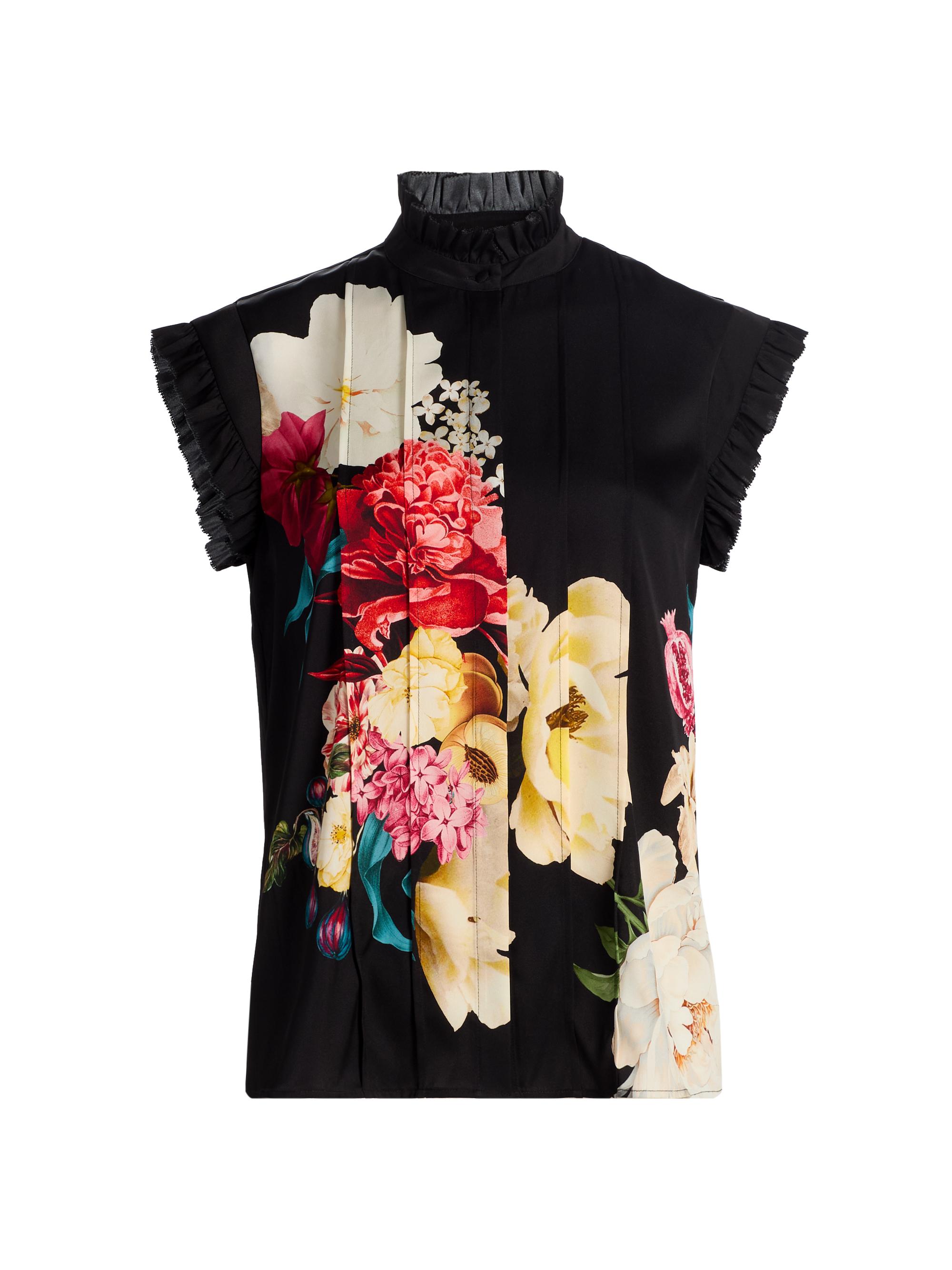 Elie Tahari Women's Chloe Floral Silk-Blend Relaxed-Fit Top - Regent Floral Print