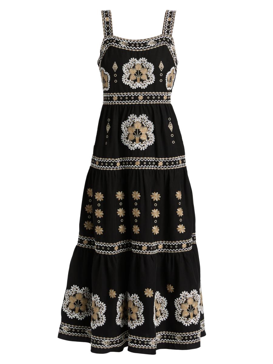Elie Tahari::ワンピース:L[RESALE] Elie Tahari Ellisah Embroidered Maxi Dress | Saks Fifth Avenue