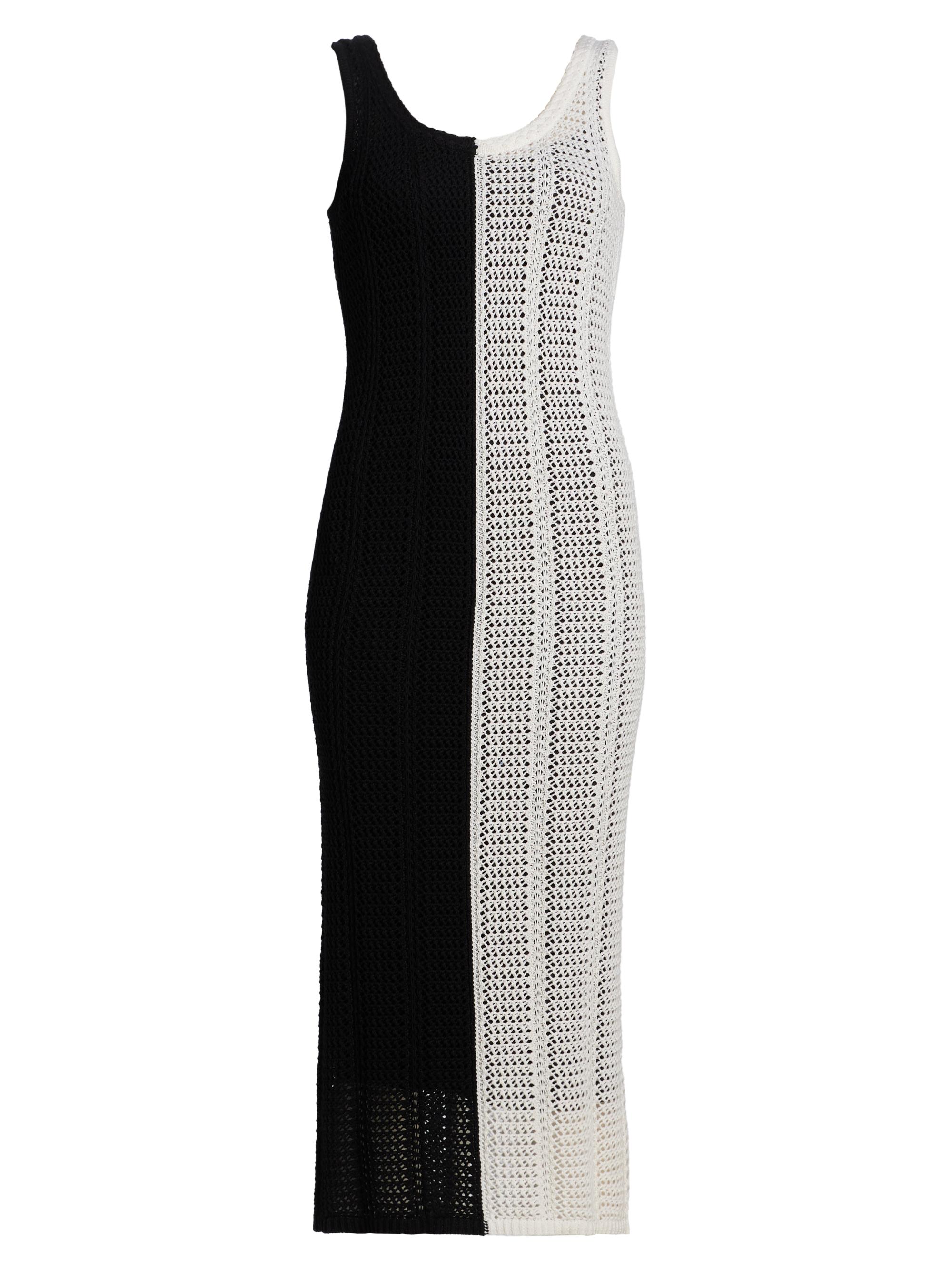 Elie Tahari Women's Paloma Colorblocked Crochet Midi-Dress - Noir And Sky White
