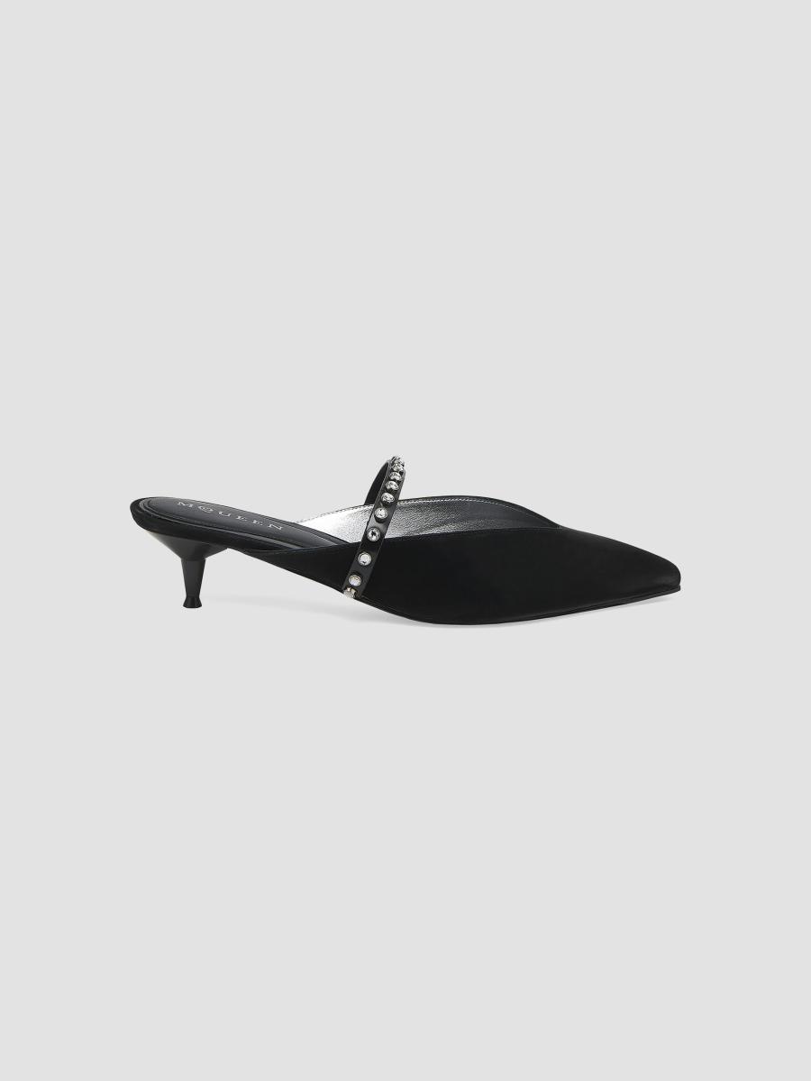 McQueen Embellished Leather 40MM Mules | Saks Fifth Avenue