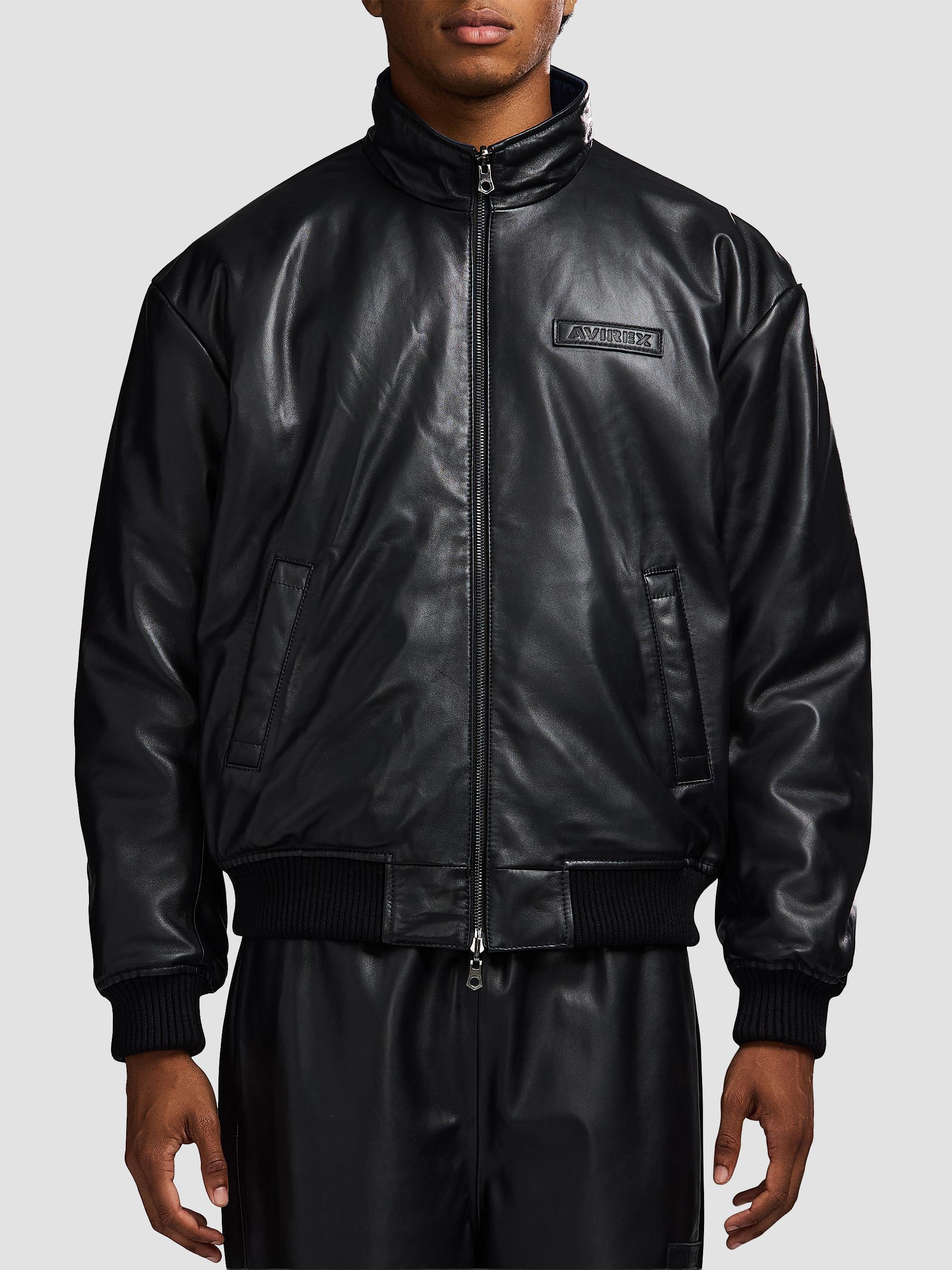 AVIREX Leather Track Jacket | Saks Fifth Avenue