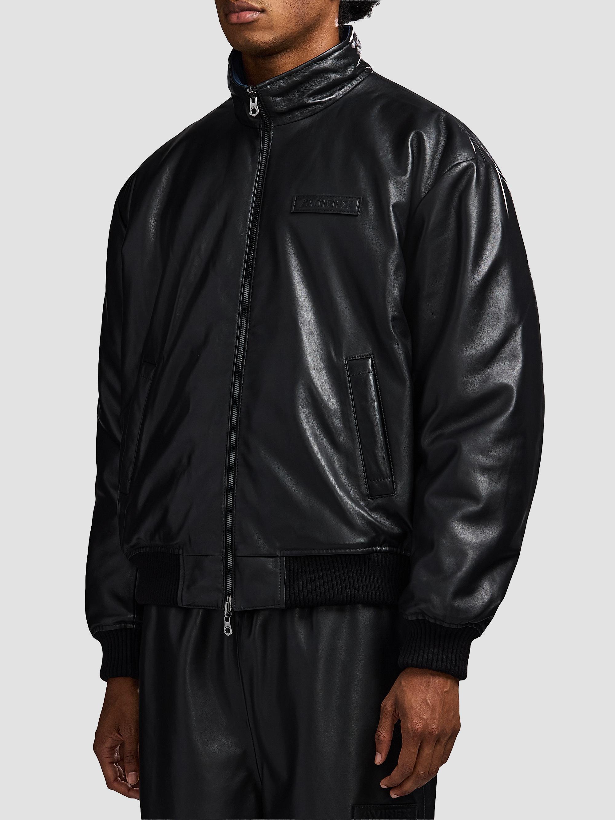 AVIREX Leather Track Jacket | Saks Fifth Avenue