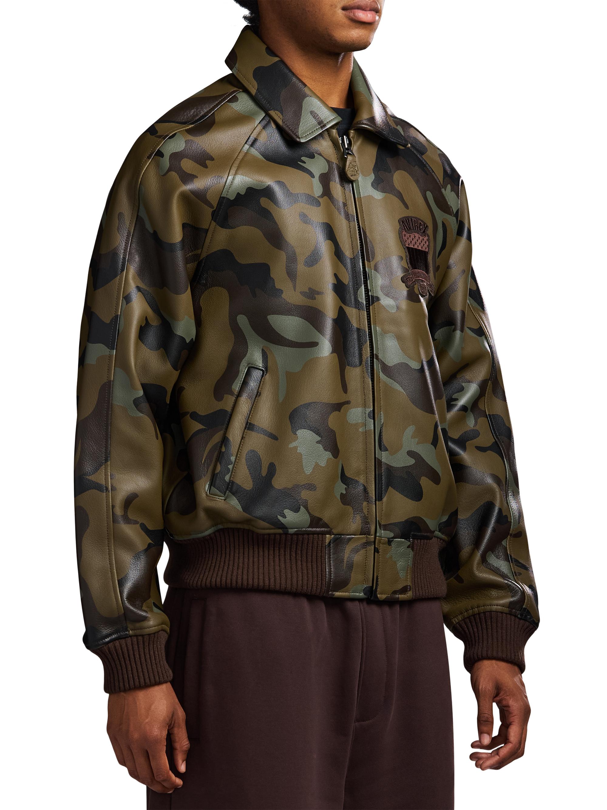 Avirex Camo Icon Leather Bomber Jacket | Saks Fifth Avenue