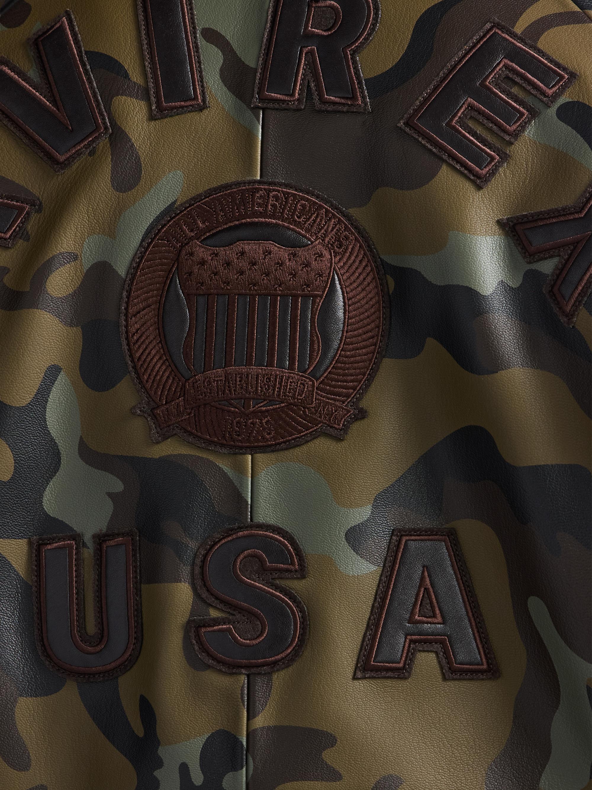 Avirex Camo Icon Leather Bomber Jacket | Saks Fifth Avenue