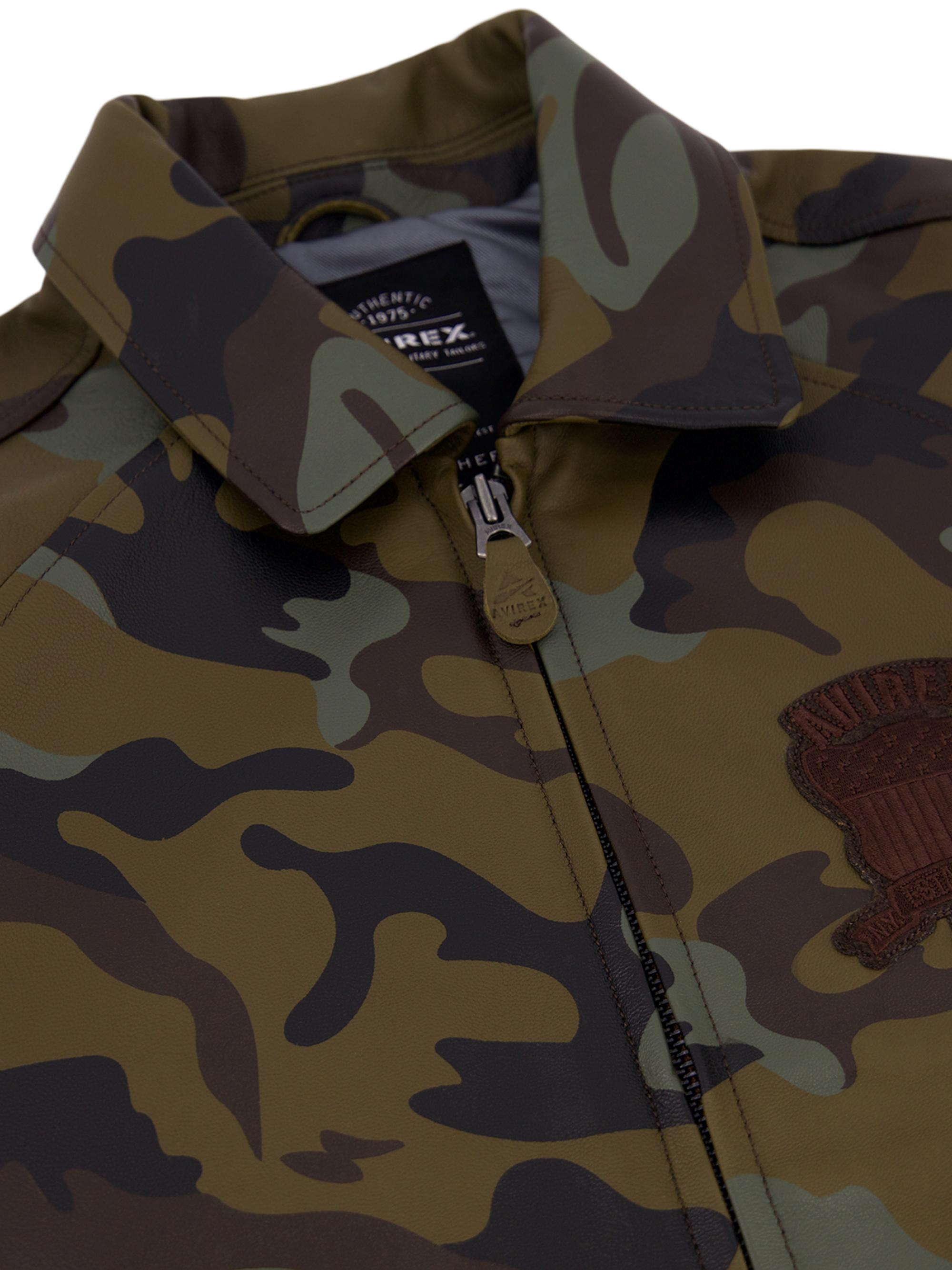 Avirex Camo Icon Leather Bomber Jacket | Saks Fifth Avenue