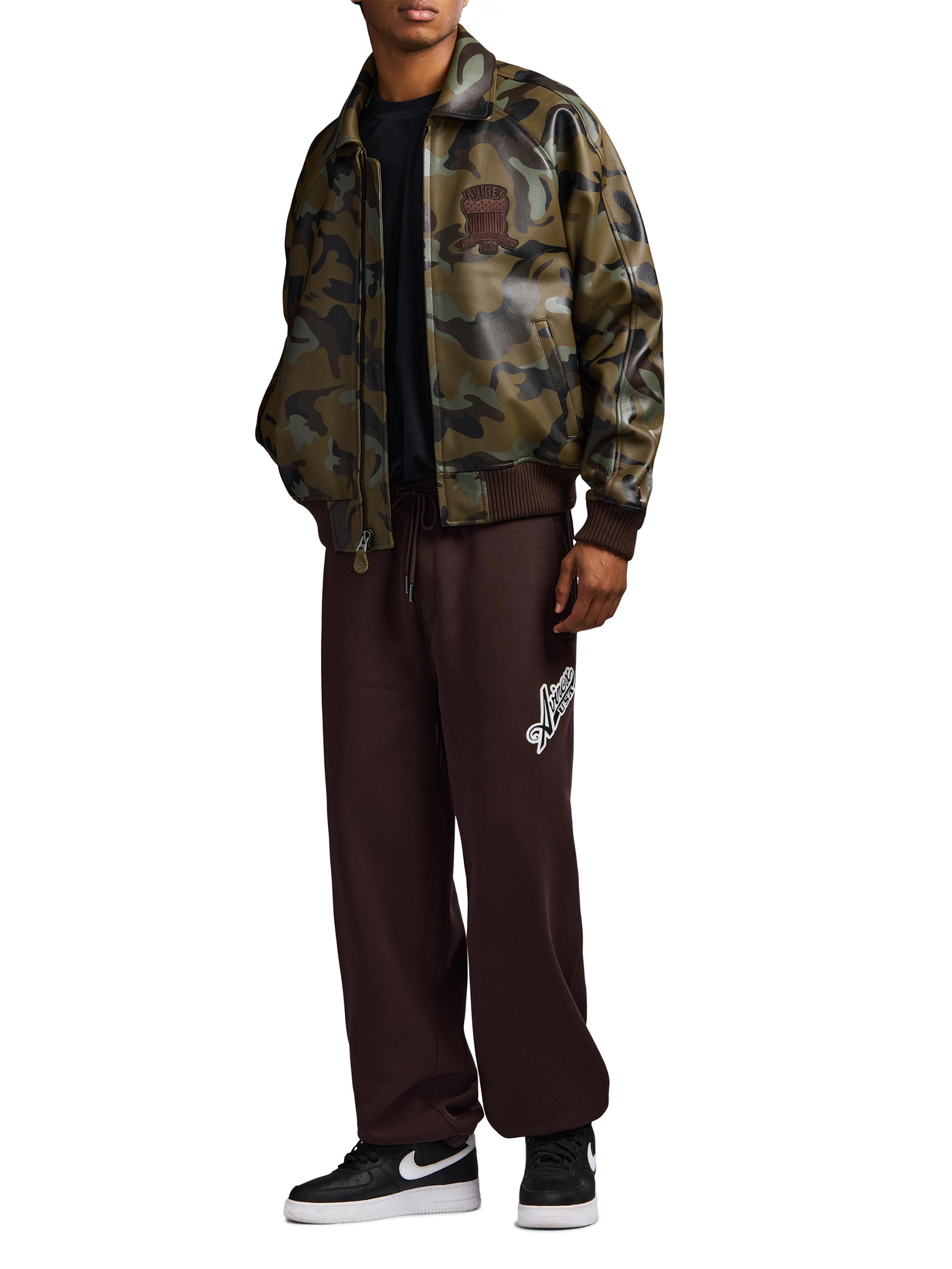 Avirex Camo Icon Leather Bomber Jacket | Saks Fifth Avenue