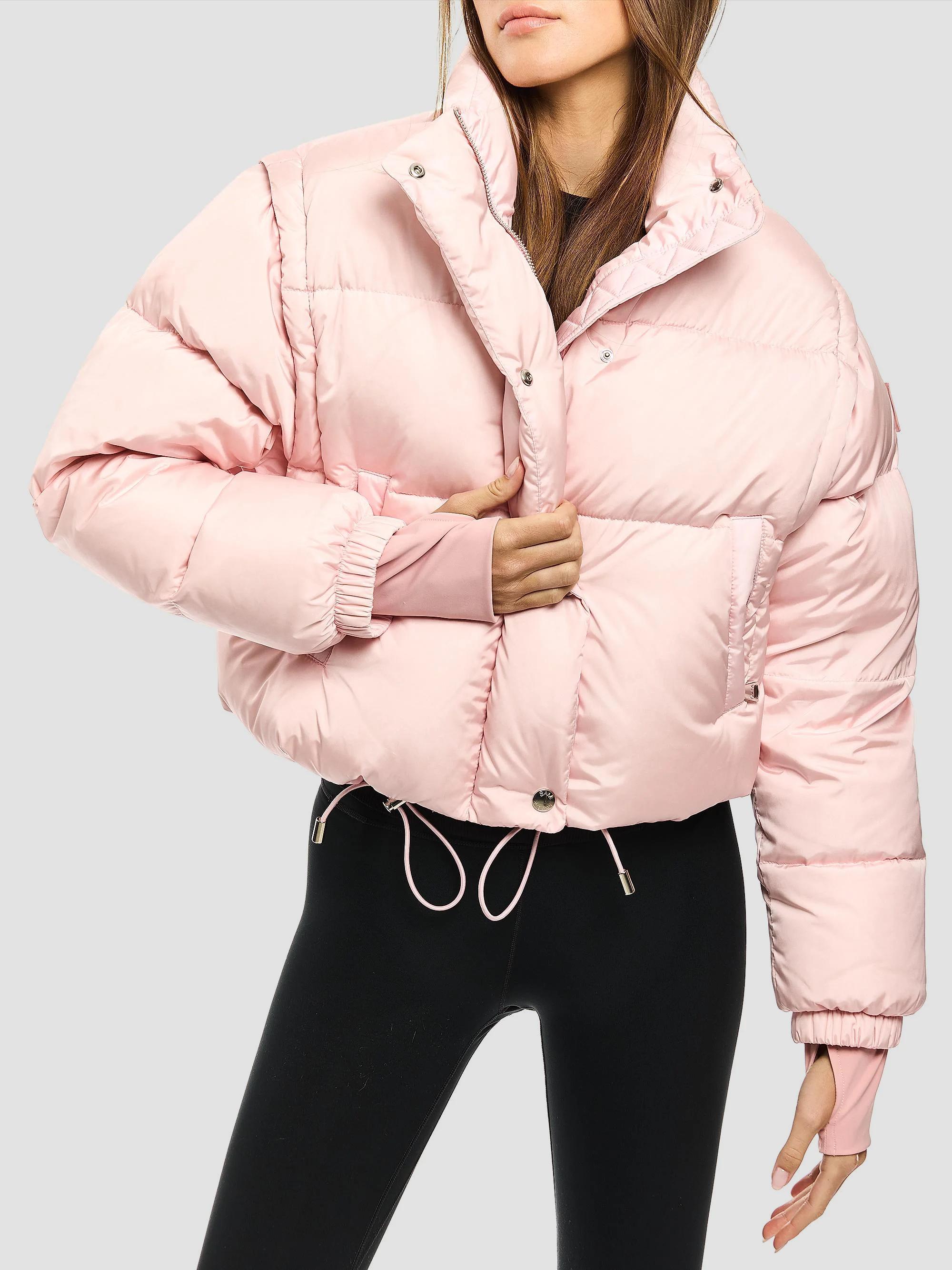 SAM. Women's Cleo Convertible Down Jacket - Matte Pink - Size XL