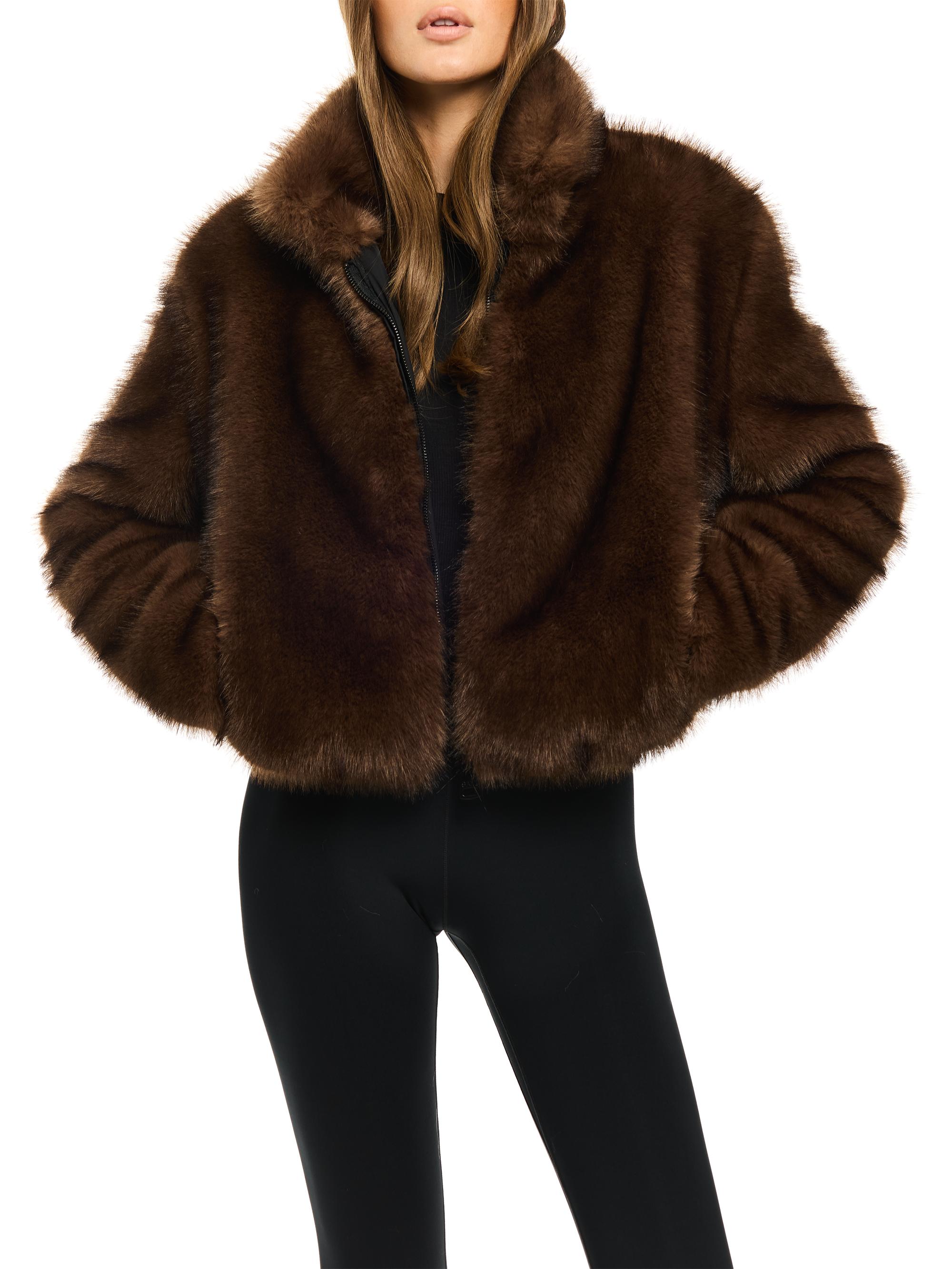 SAM. Women's Bowie Faux Fur Bomber Jacket - Mink
