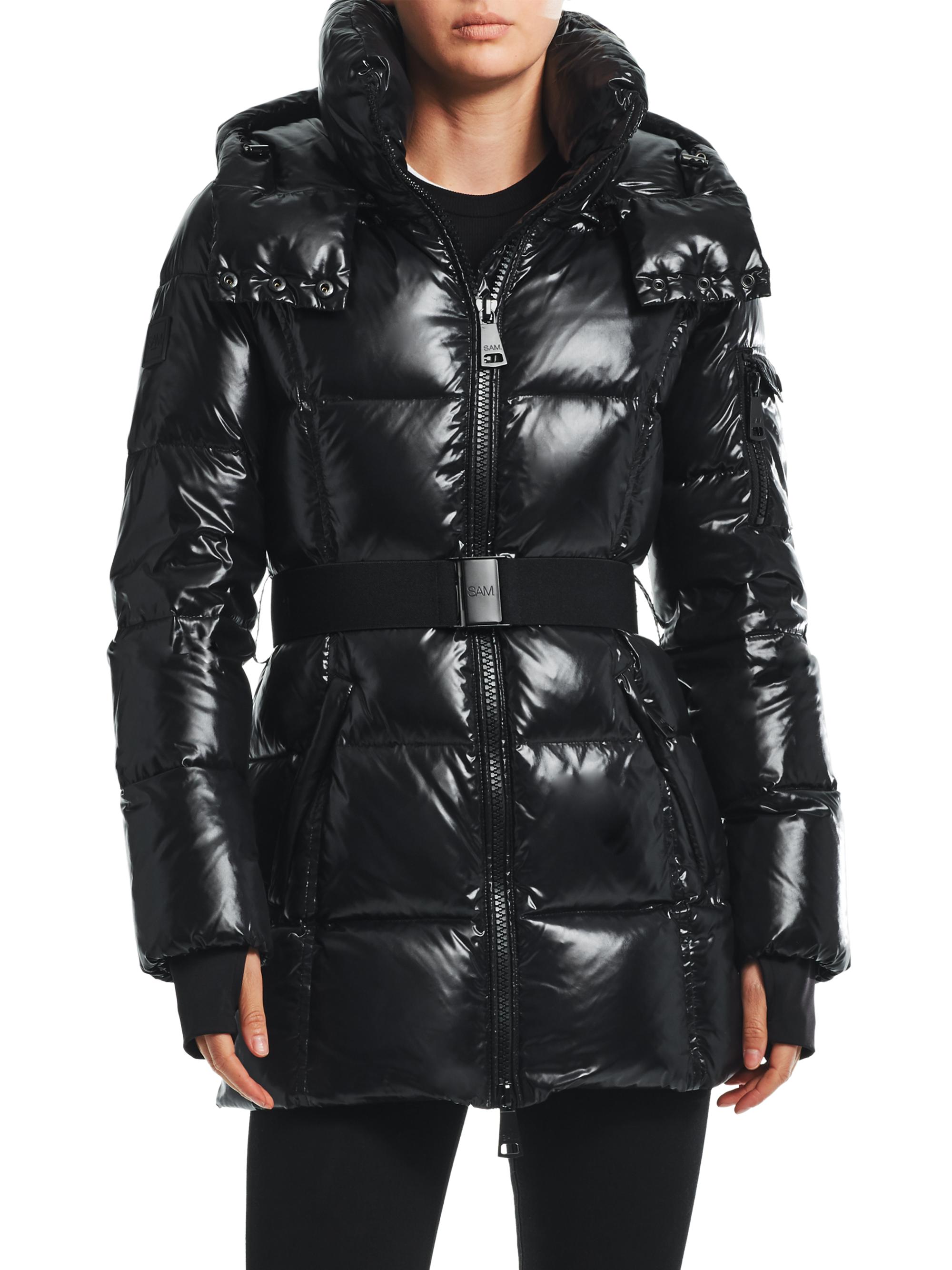 SAM. Women's Soho Belted Down Mid-Length Puffer Jacket - Jet