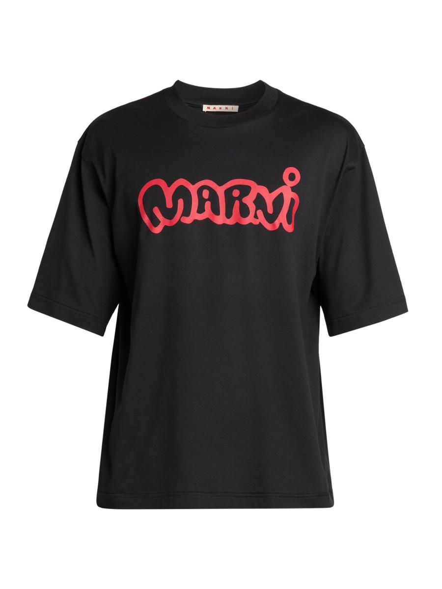 MARNI クロップドTシャツ ブラック 12Y 大人もOK! MARNI 半袖 ロゴ クロップド Tシャツ 12Y 150㎝ - メルカリ