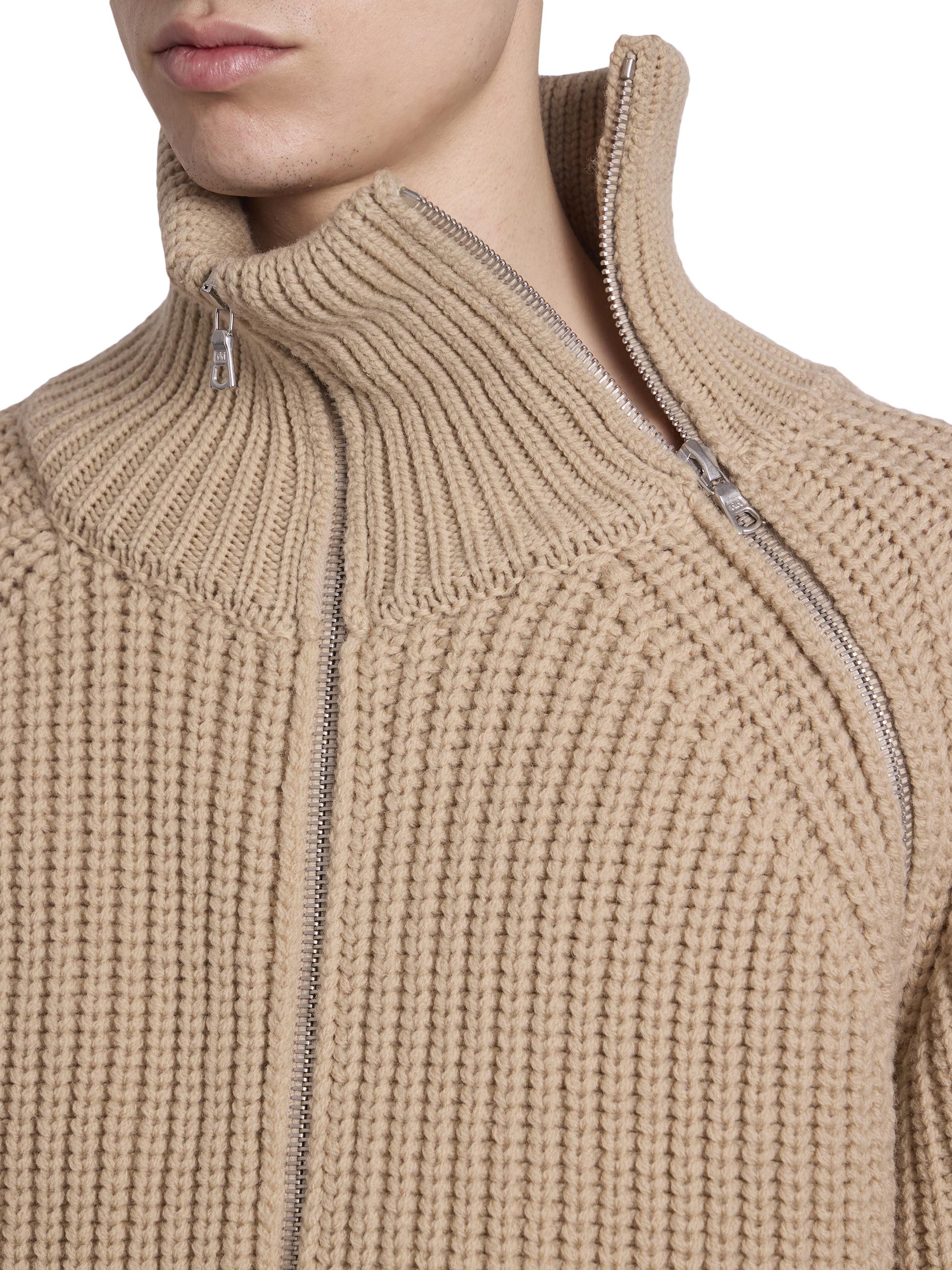 Dries Van Noten Monty Rib-Knit Wool Zip-Front Sweater | Saks Fifth