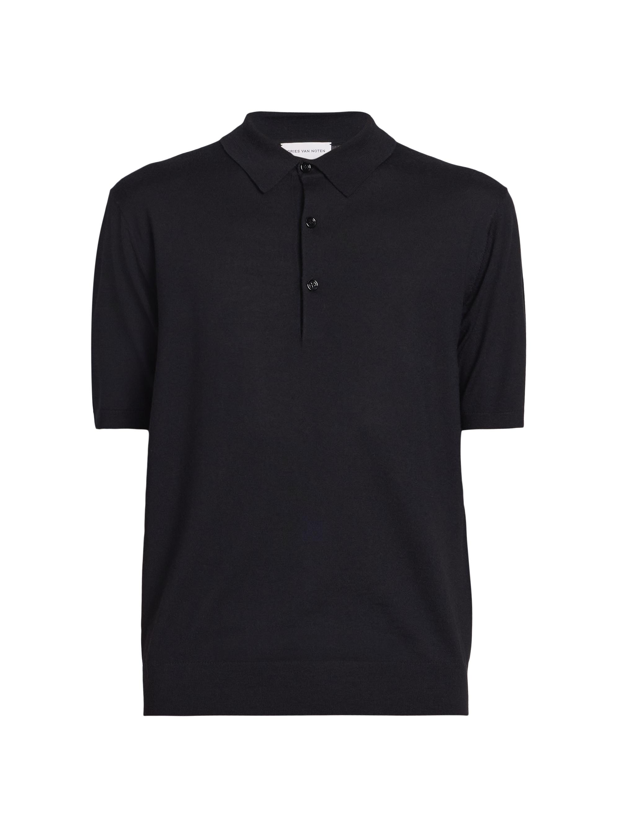 Dries Van Noten Men's Murice Cashmere Polo Shirt - Black