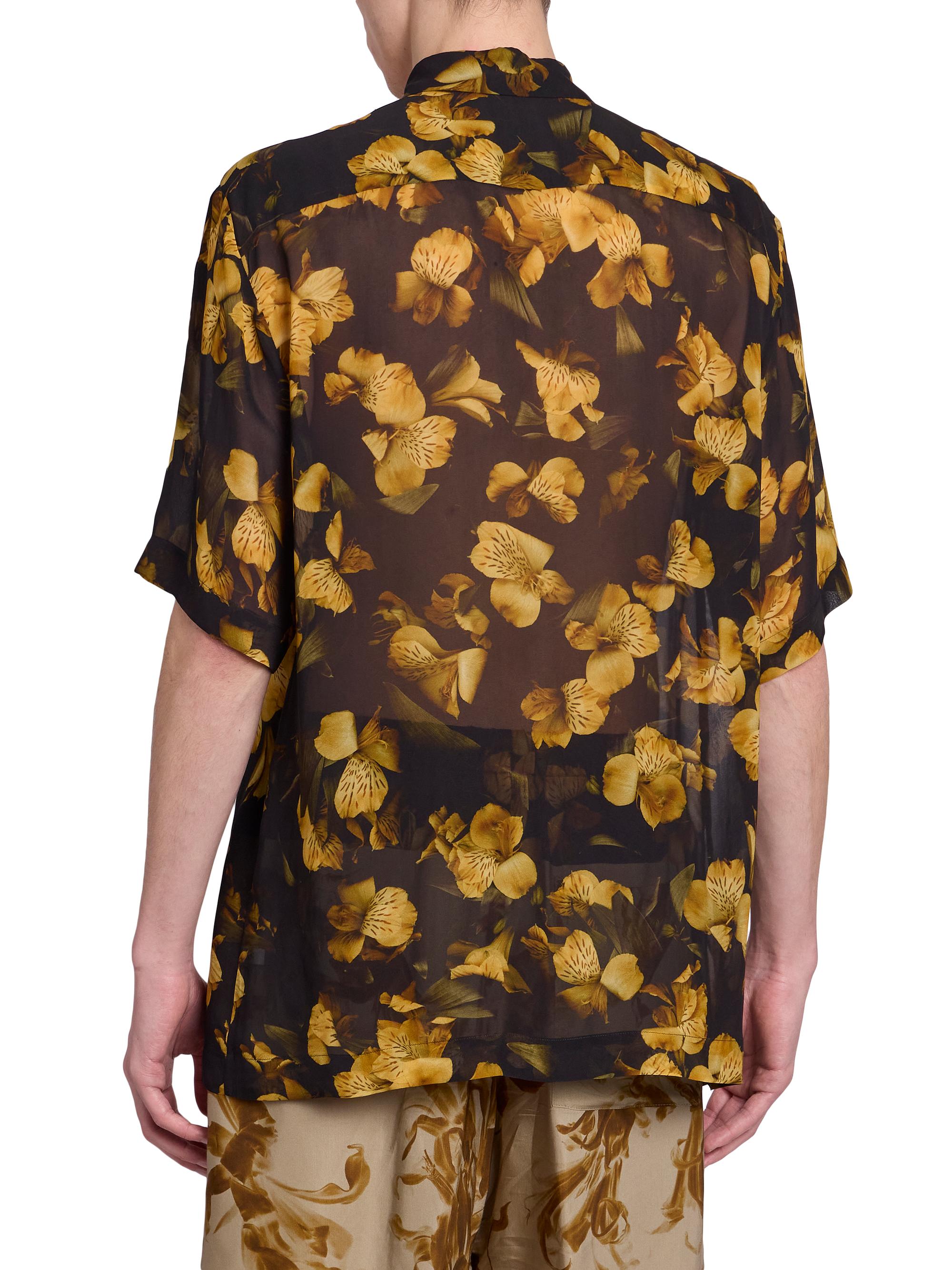 Dries Van Noten Clasen Floral Cotton-Wool Button-Front Shirt