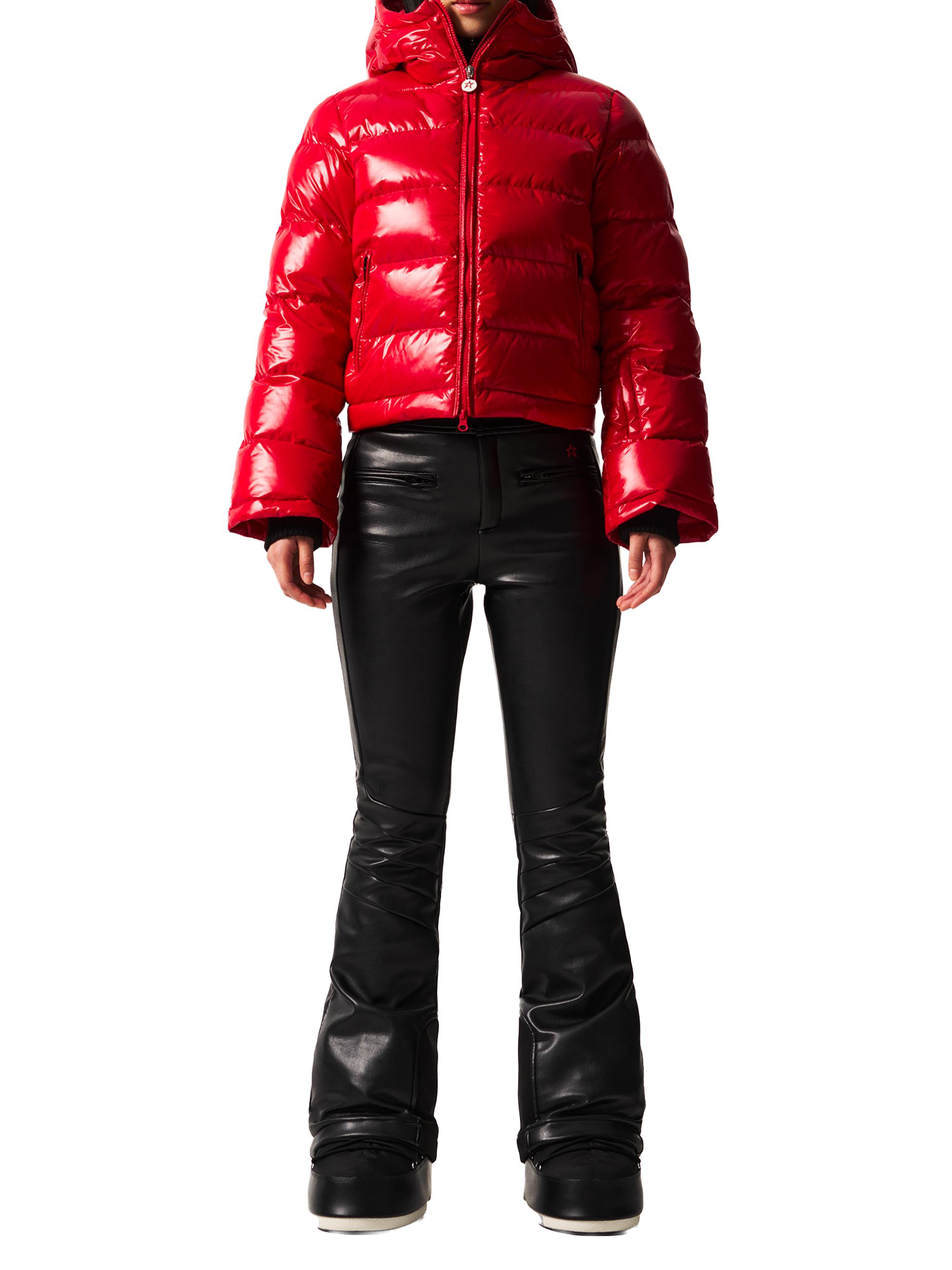 Perfect Moment Women's Polar Flare Houndstooth Ski Jacket - Red | Thumbnail 9