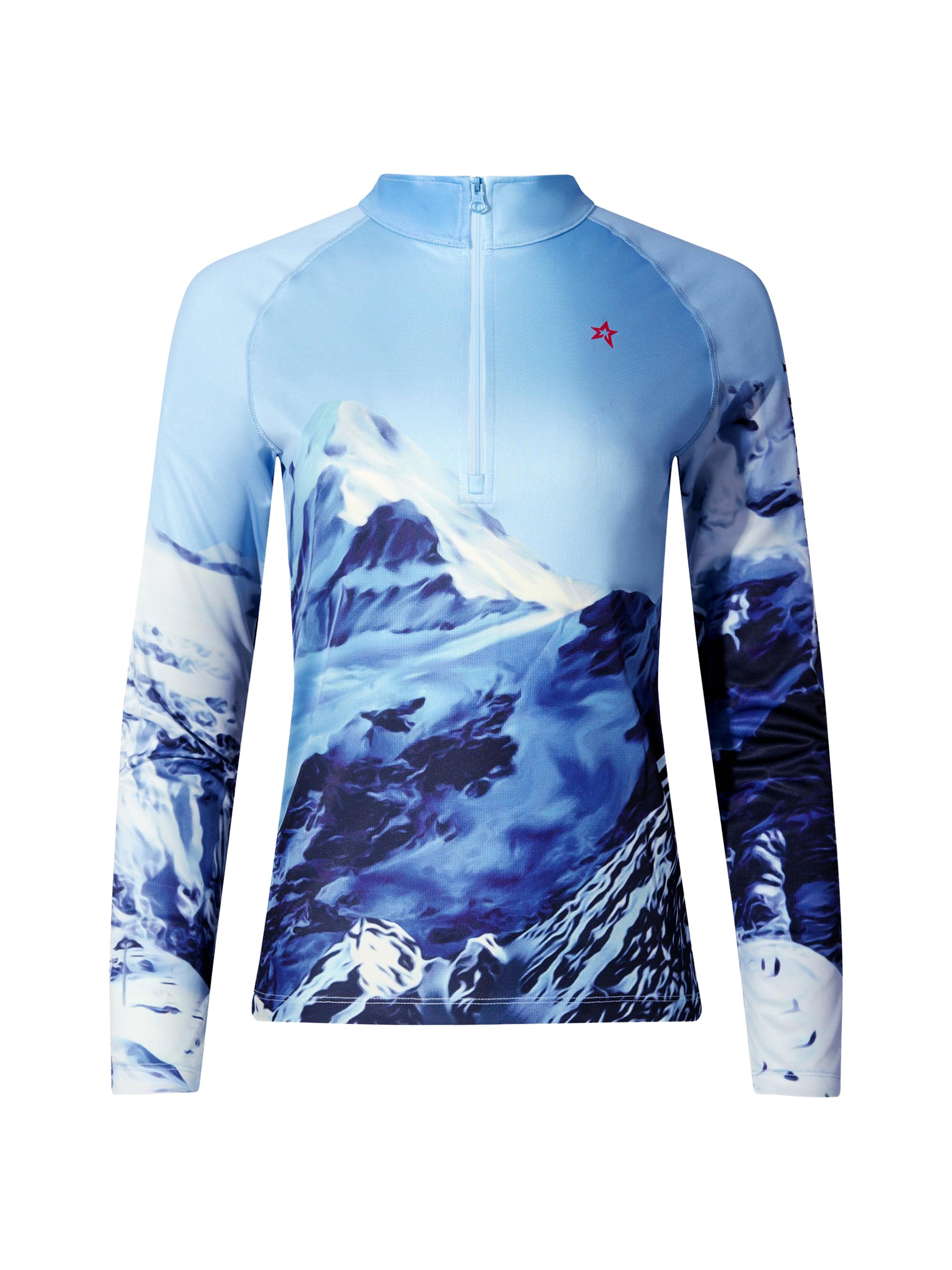 Base Layer Printed Quarter-Zip Top