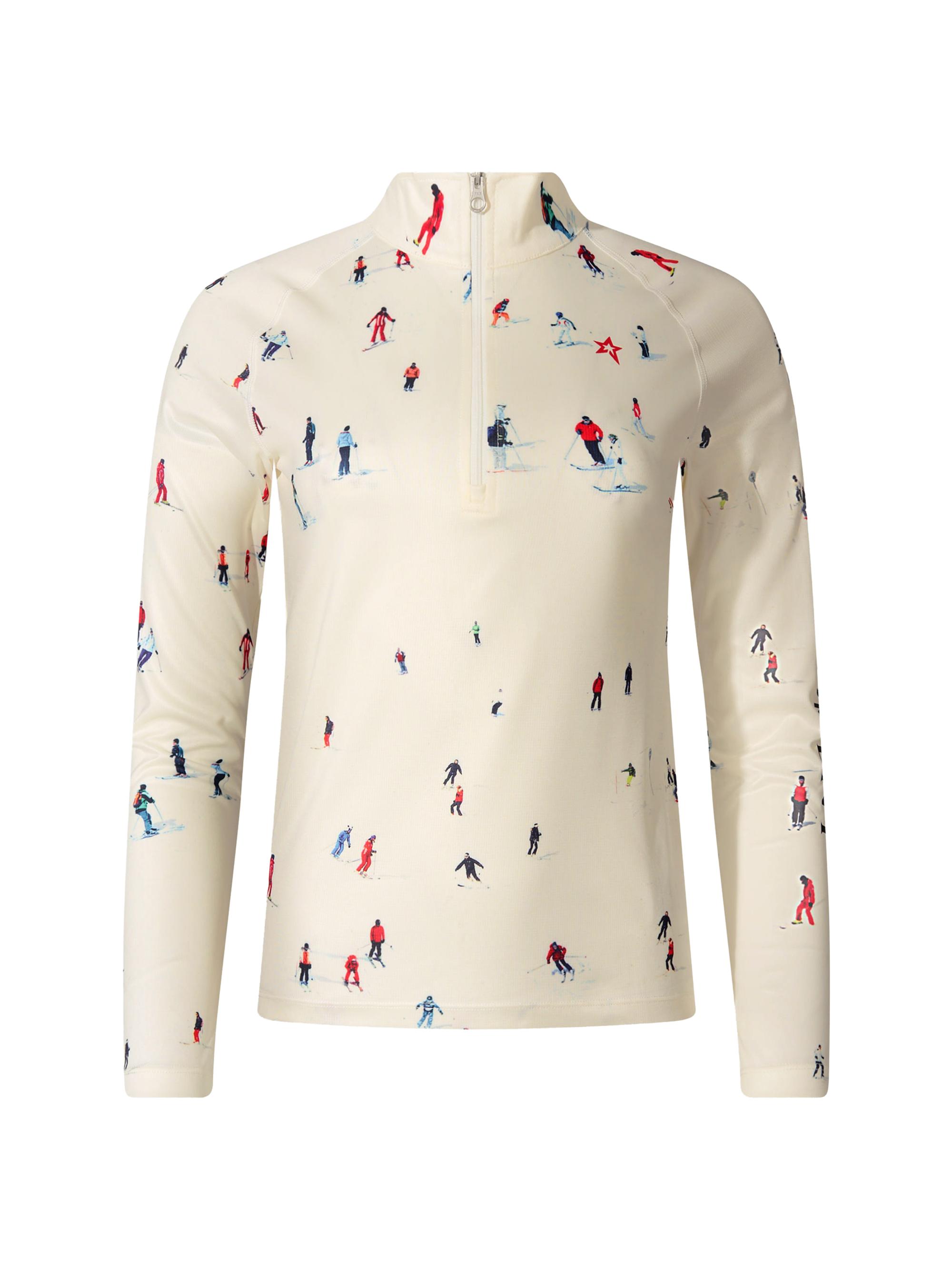 Perfect Moment Women's Base Layer Printed Quarter-Zip Top - Ski Print