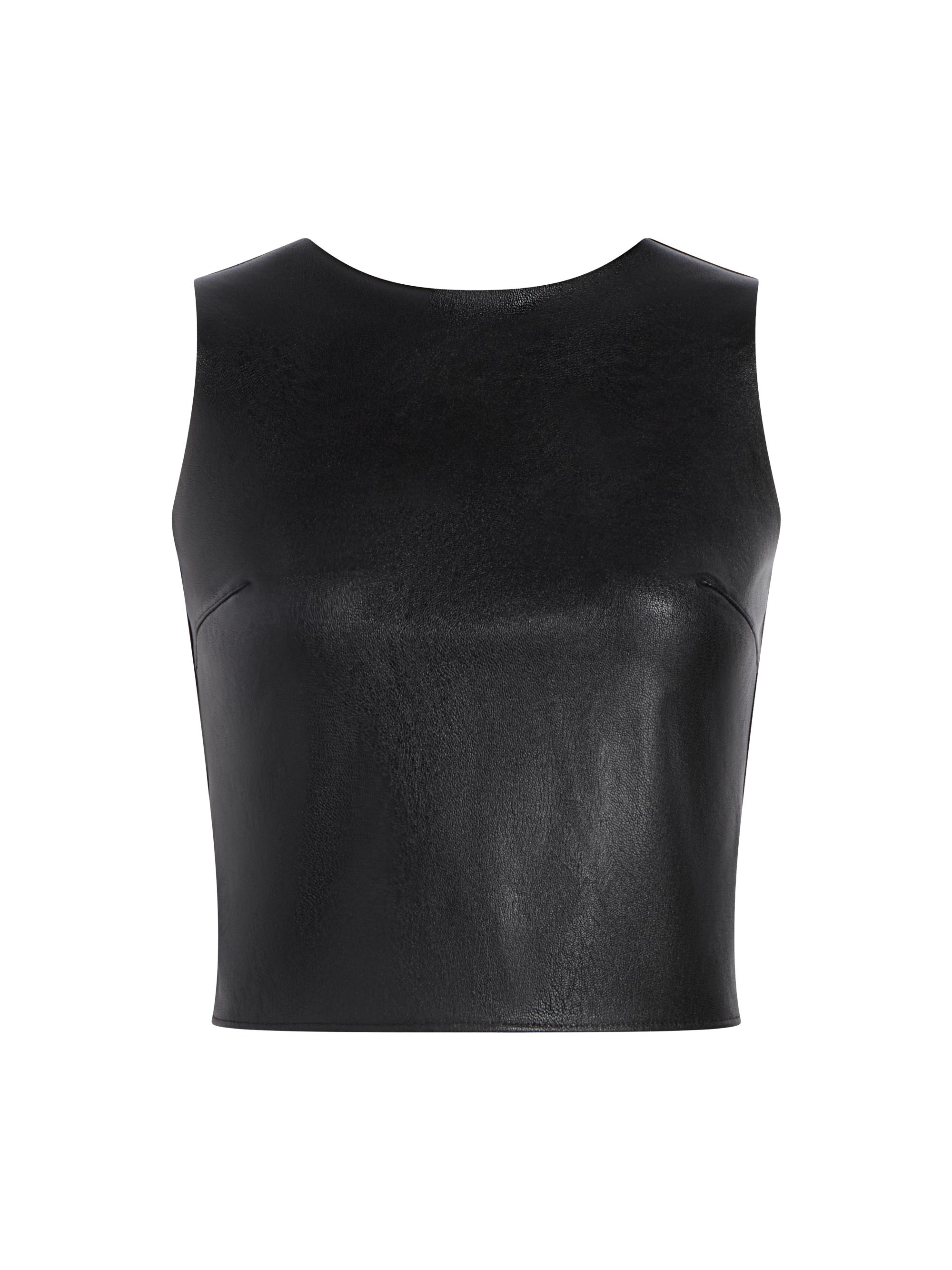 Commando Women's Stretch Faux Leather Shell Top - Black