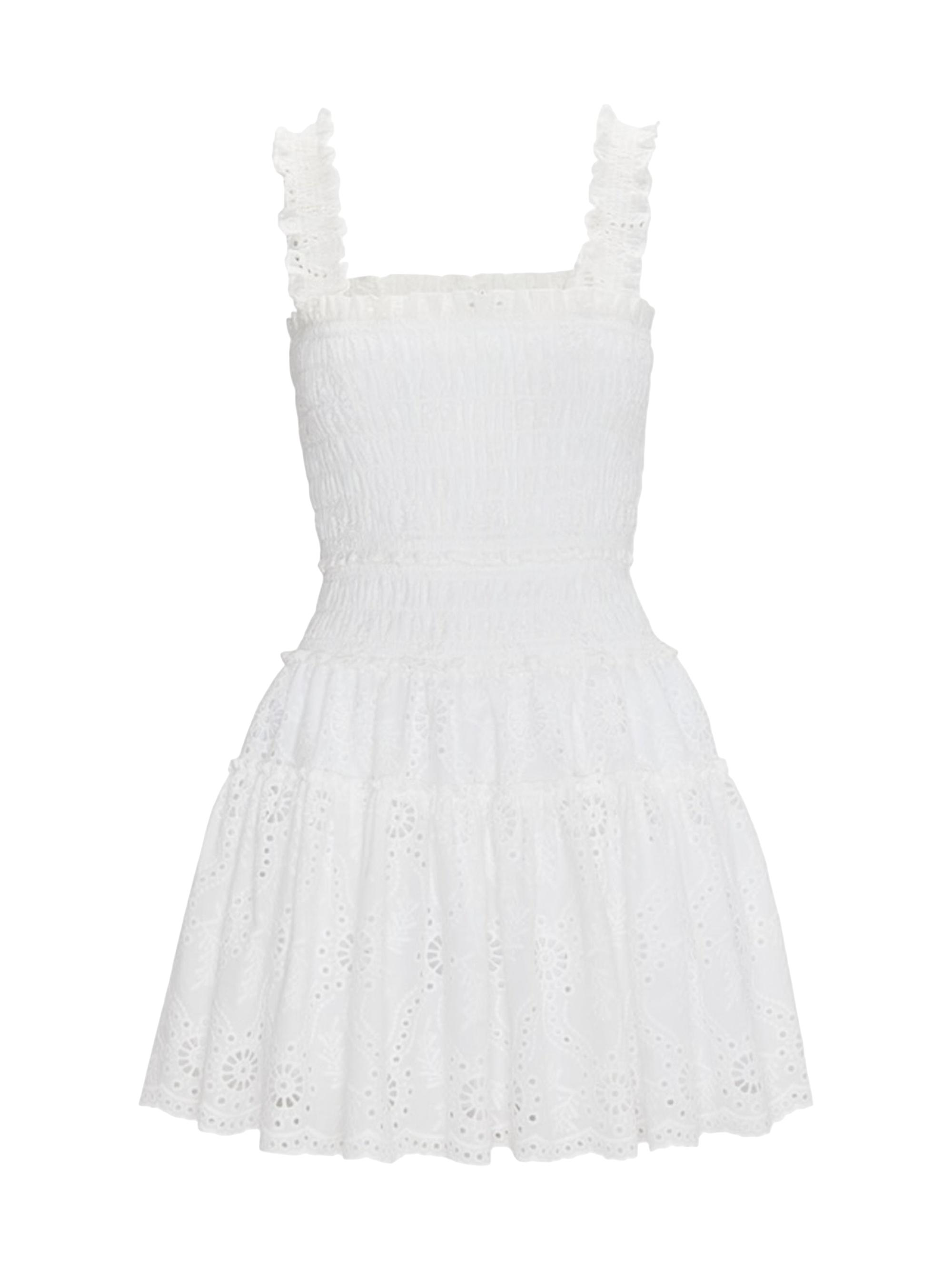 Hill House Home Women's The Azalea Mini Nap Dress - White Trellis Broderie