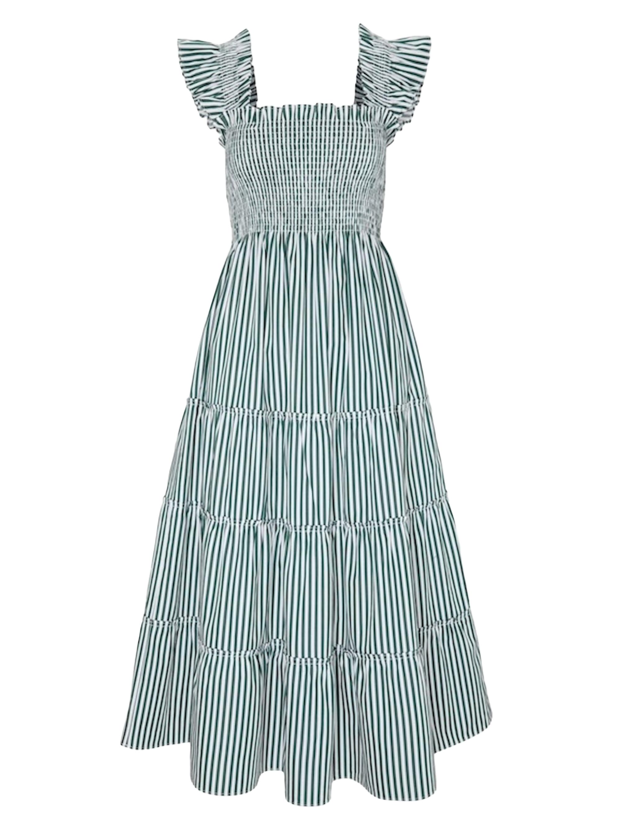 Hill House Home Women's The Ellie Nap Dress - Green Stripe