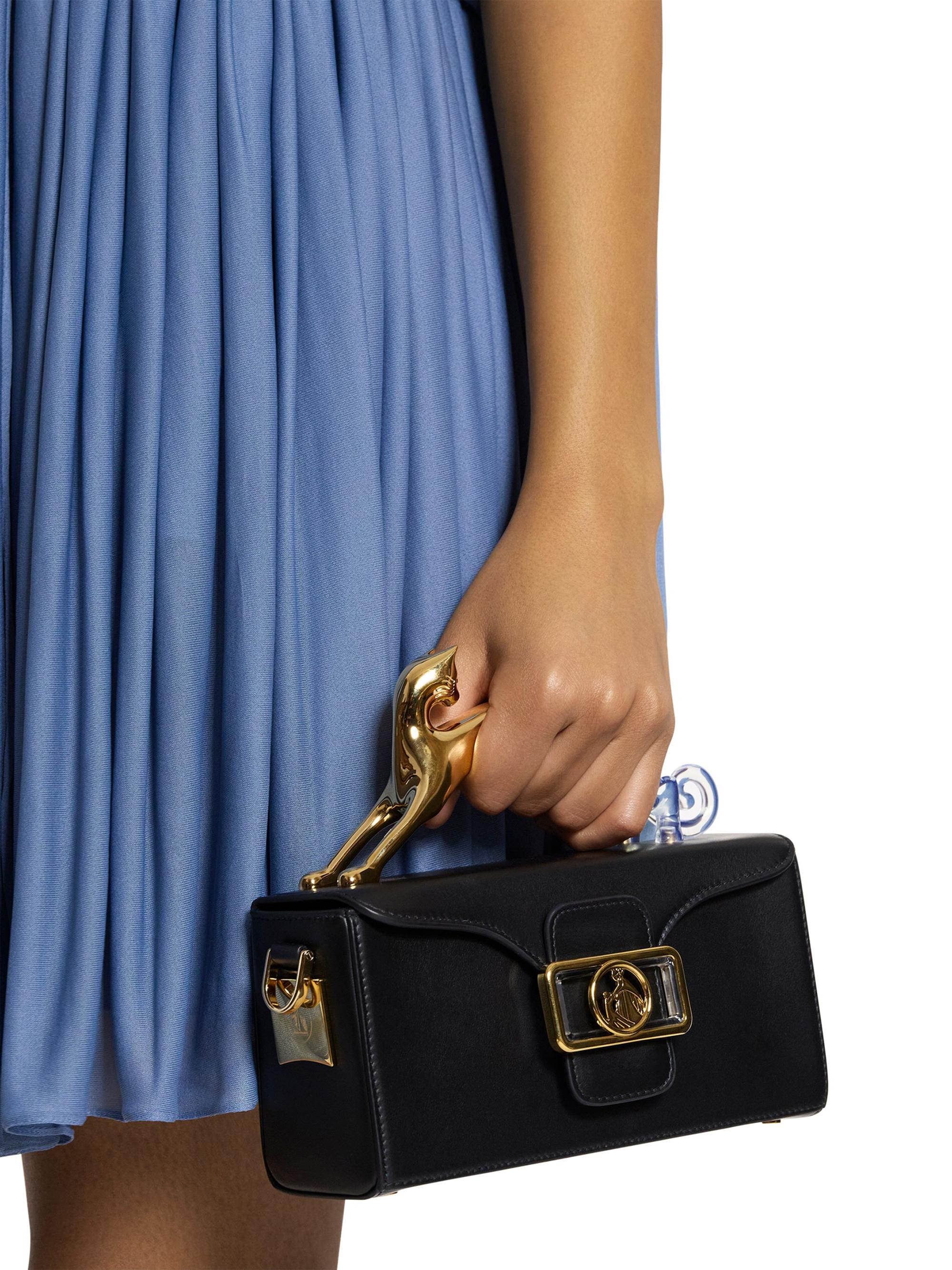 Lanvin Women's Pencil Cat Nano Leather Bag with a Bi-Material Cat - Noir